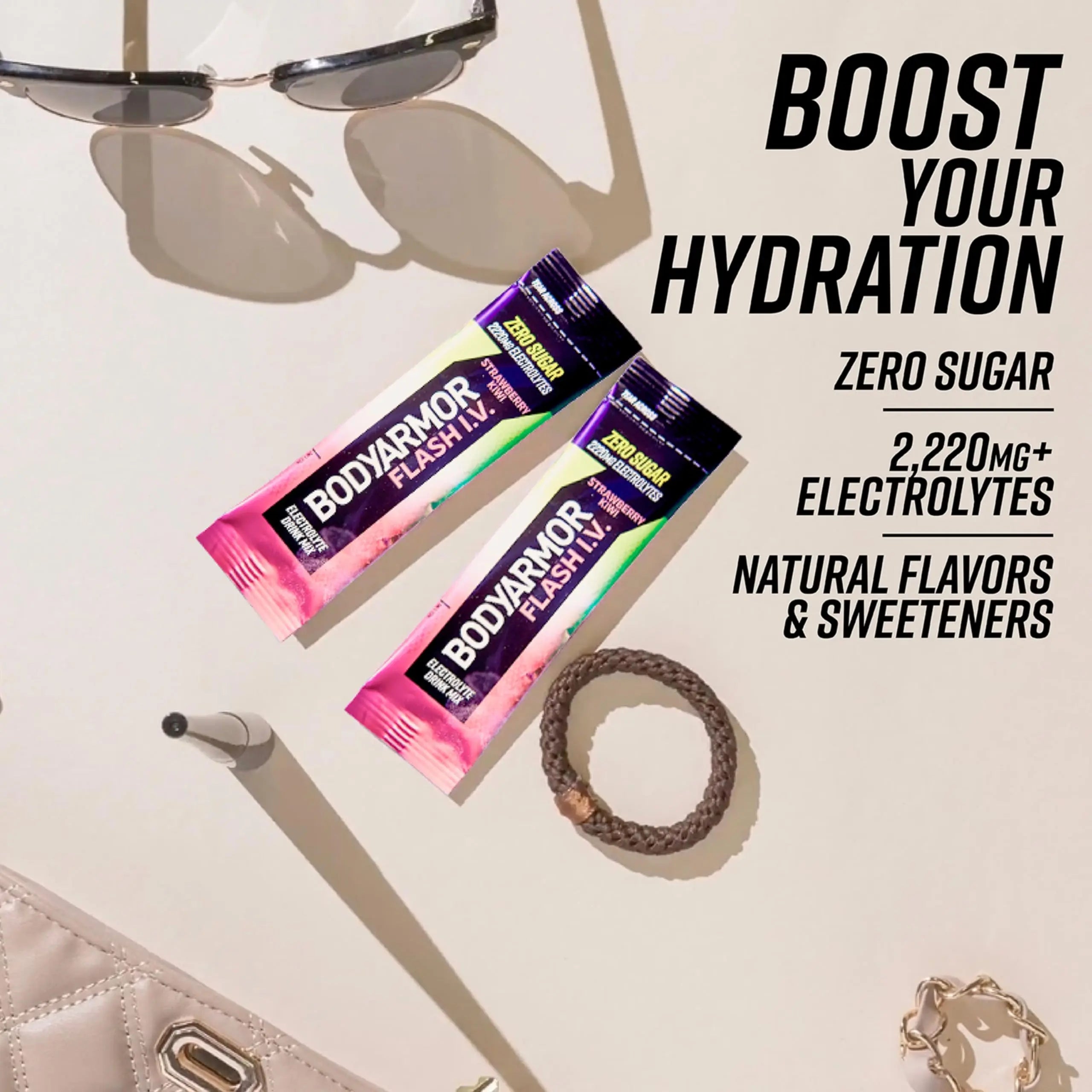 BODYARMOR Flash IV Electrolyte Packets, Strawberry Kiwi - Zero Sugar Drink Mix, Single Serve Packs, Coconut Water Powder (15 Count) BODYARMOR uk supplements
