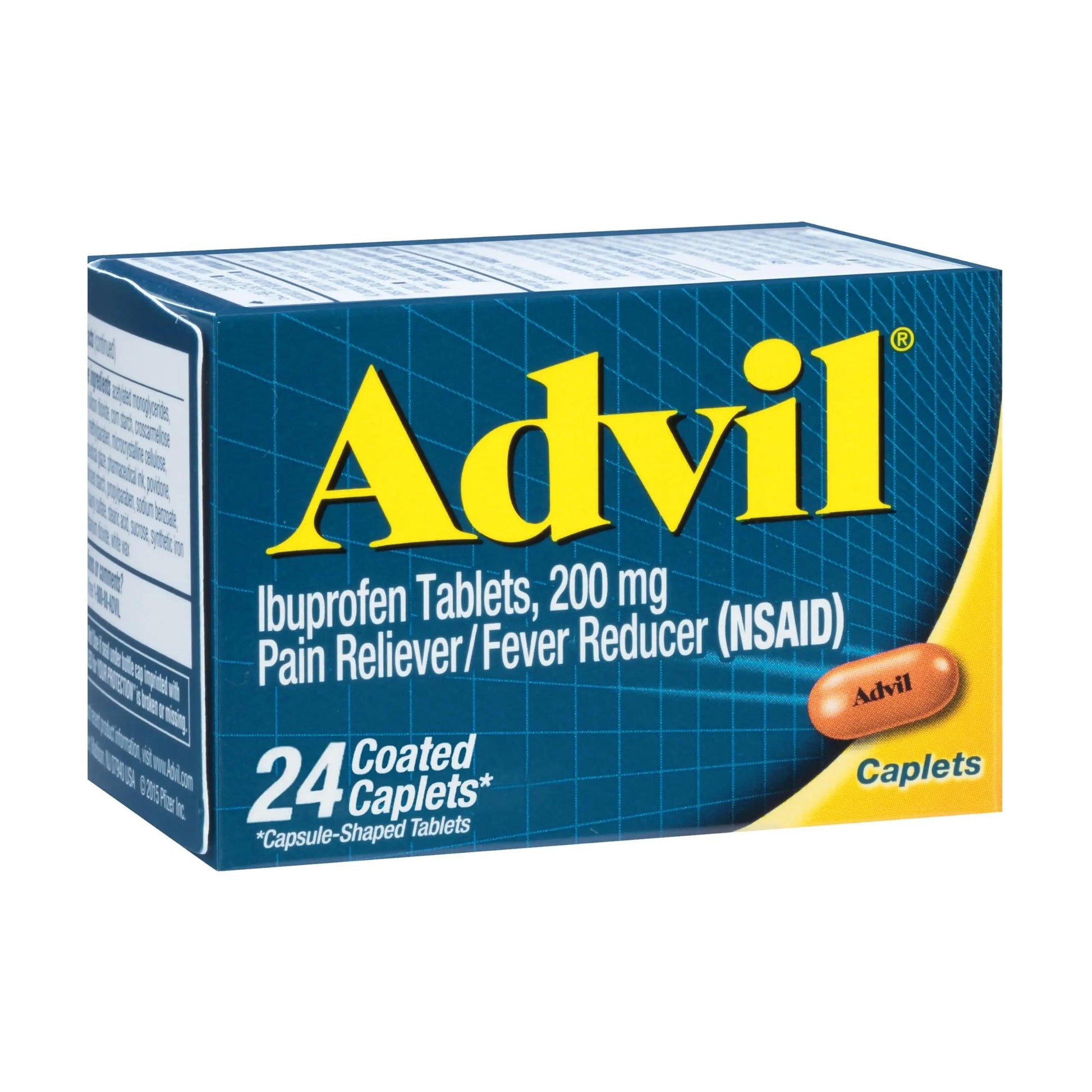 Advil Ibuprofen Coated Caplets Pain Reliever and Fever Reducer 200 Milligram 24Ct Advil uk supplements