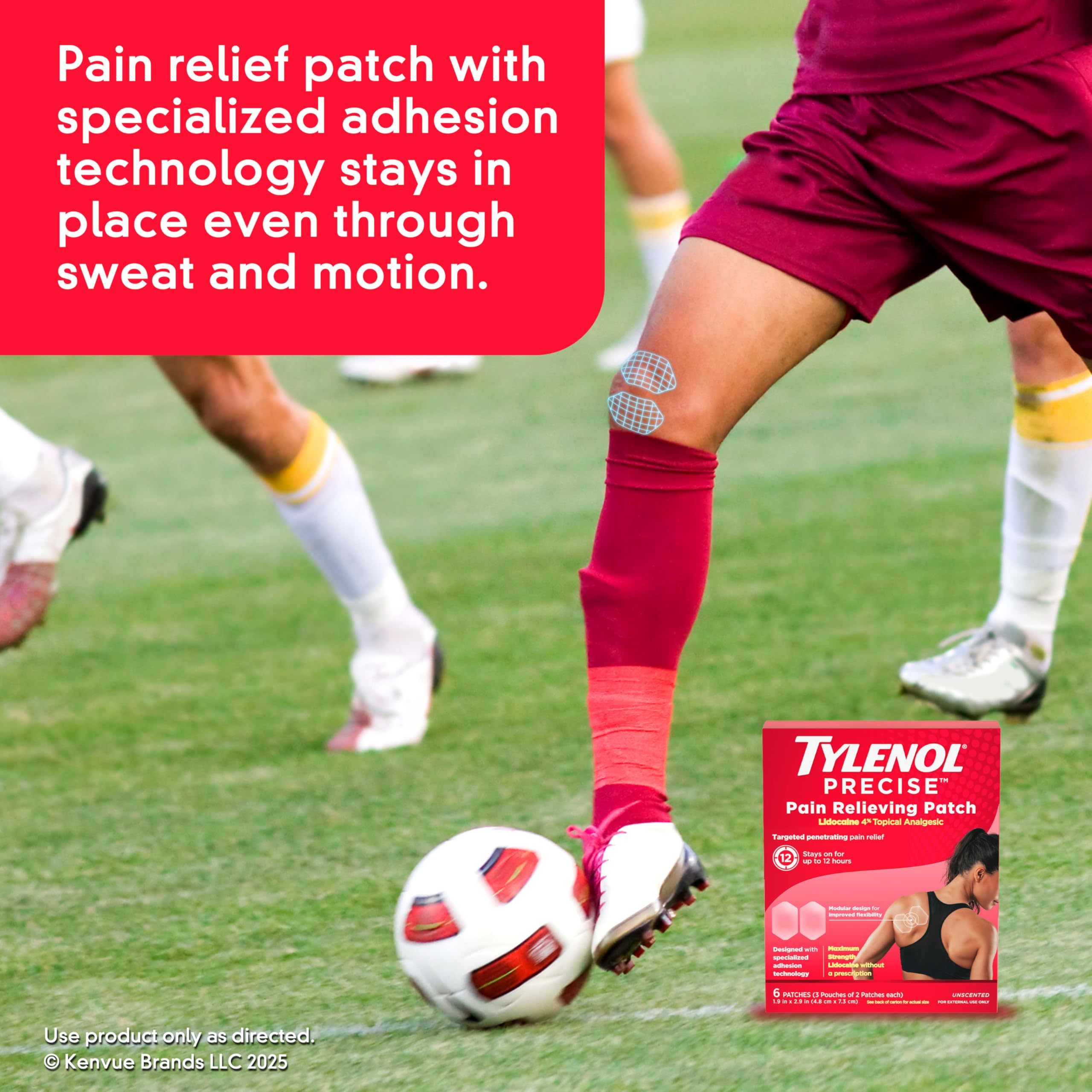 Tylenol Precise Pain Relieving Patches, Topical Analgesic Patches + Maximum OTC Strength Lidocaine Penetrates, Targeted Relief Ideal for Shoulder, Back & Knee Pain, Unscented, 3 x 2 ct Tylenol uk supplements