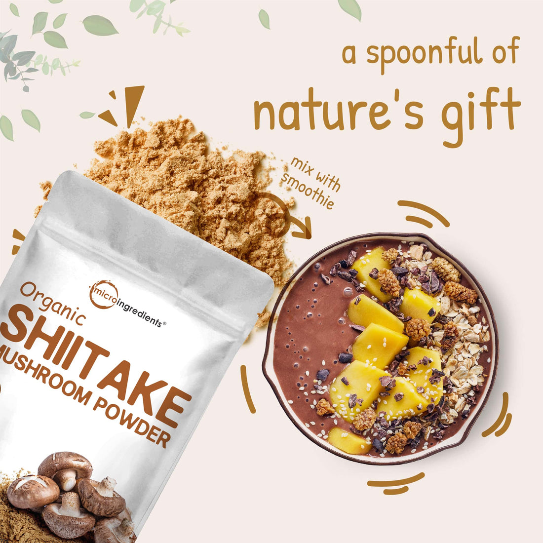 Sustainably US Grown, Organic Shiitake Mushrooms Powder, 8 Ounce Micro Ingredients uk supplements