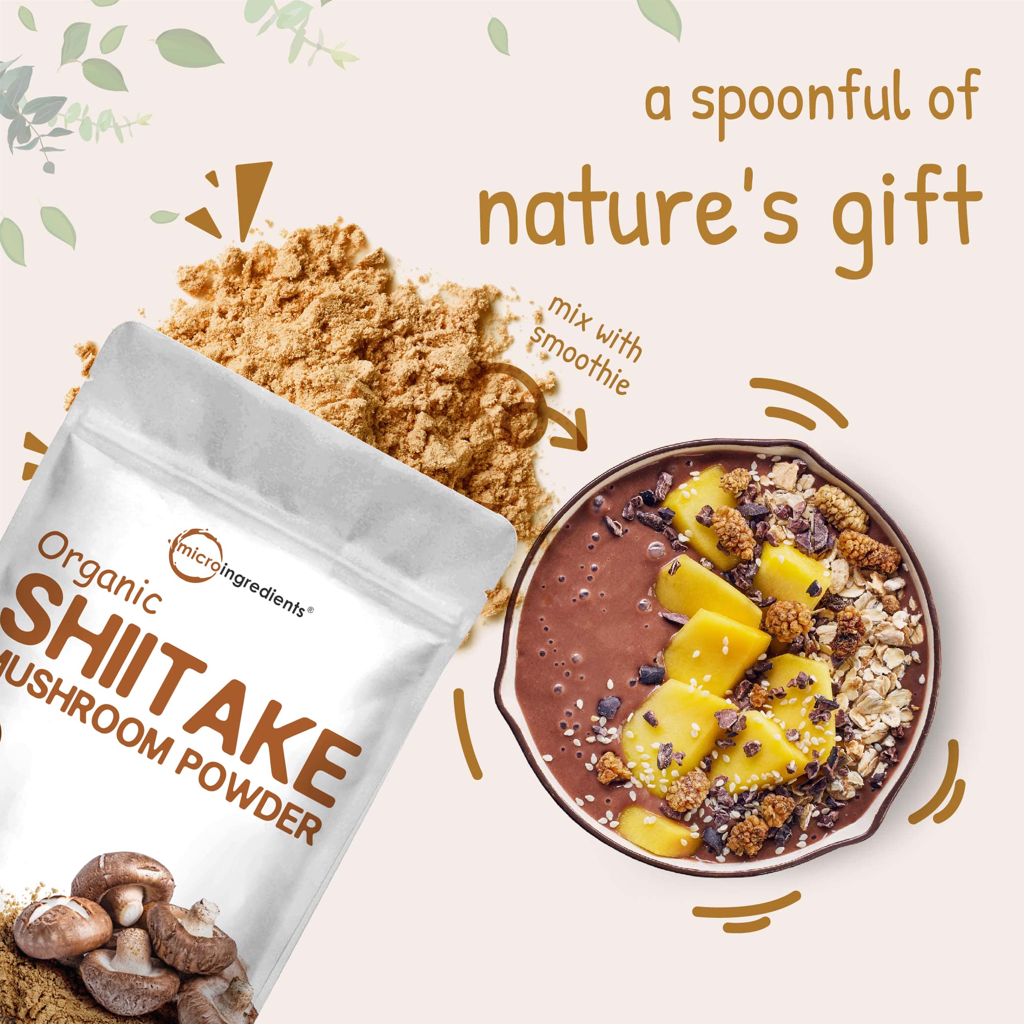 Sustainably US Grown, Organic Shiitake Mushrooms Powder, 8 Ounce Micro Ingredients uk supplements
