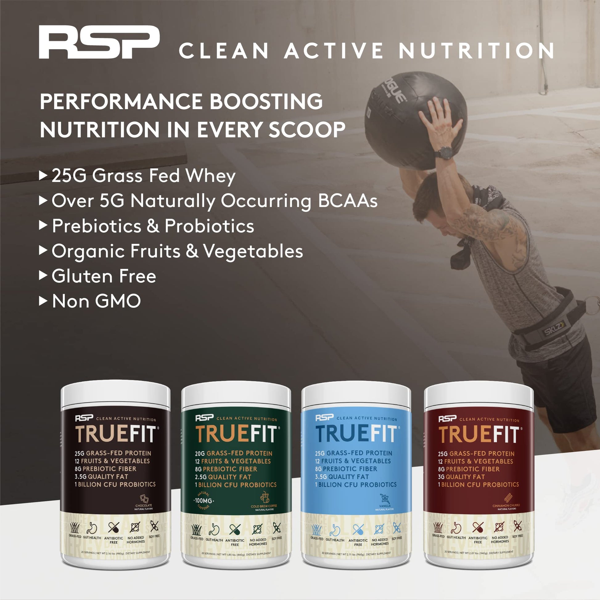 RSP NUTRITION TRUEFIT Protein Powder Meal Replacement Shake, 4.32 LB, Chocolate RSP NUTRITION uk supplements