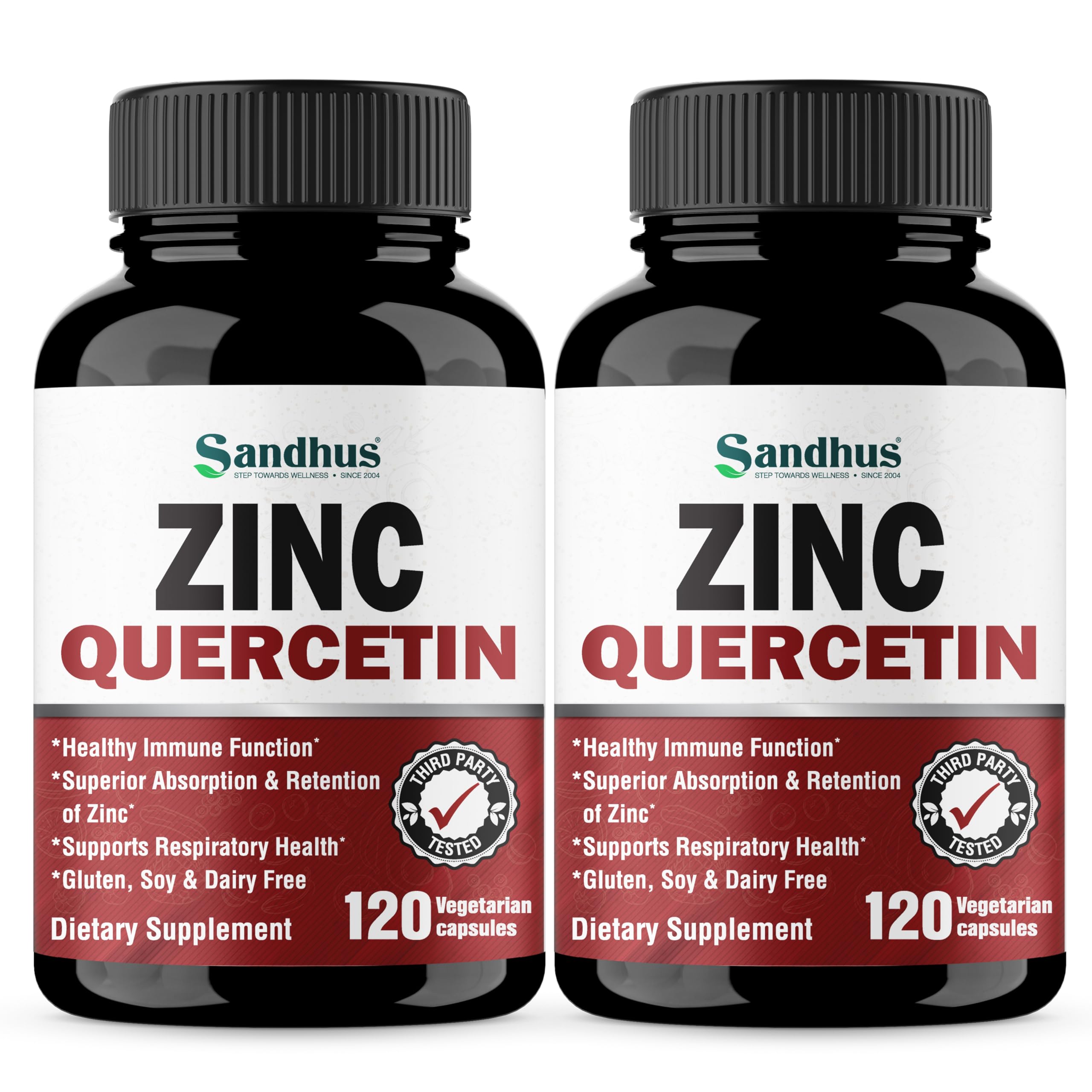 Zinc Quercetin Vegetarian Capsules 120 Ct- (2 Pack) Sandhu's uk supplements