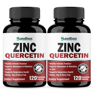 Zinc Quercetin Vegetarian Capsules 120 Ct- (2 Pack) Sandhu's uk supplements