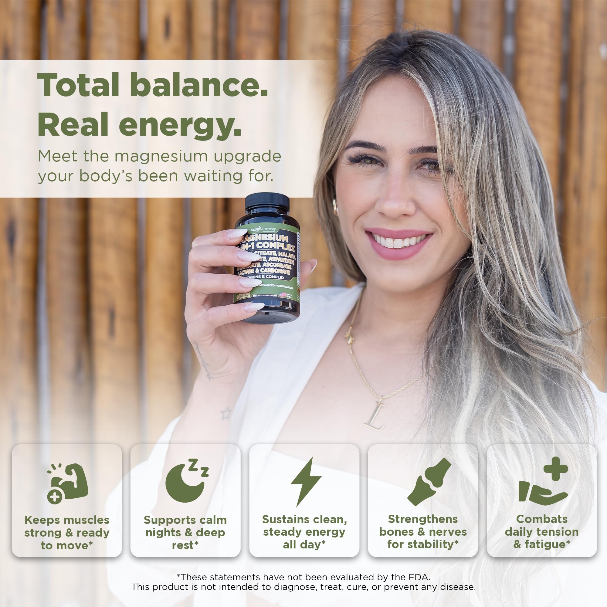 Gade Nutrition Magnesium Complex 10 in 1 - Glycinate, Citrate, Malate, Oxide, Taurate, Aspartate, Gluconate Ascorbate Lactate Carbonate Zinc Copper Manganese & Vitamins 90 Count GADE NUTRITION BOOST YOUR HEALTH uk supplements