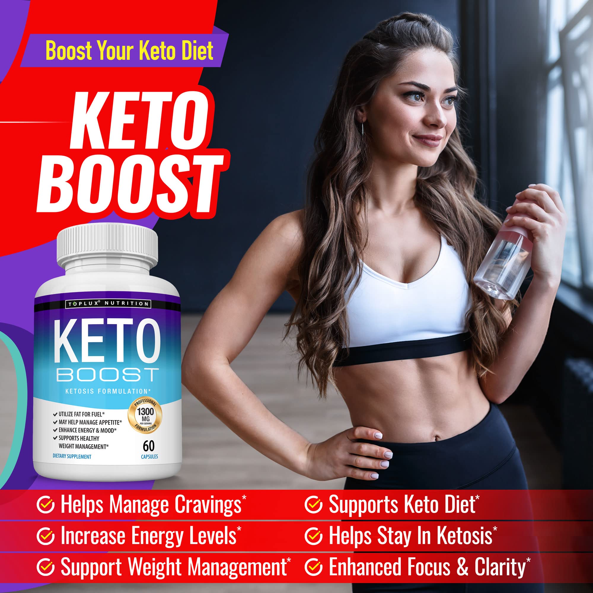 Keto Boost Diet Pills Ketosis Supplement - Natural Exogenous Keto Formula Support Energy Toplux uk supplements