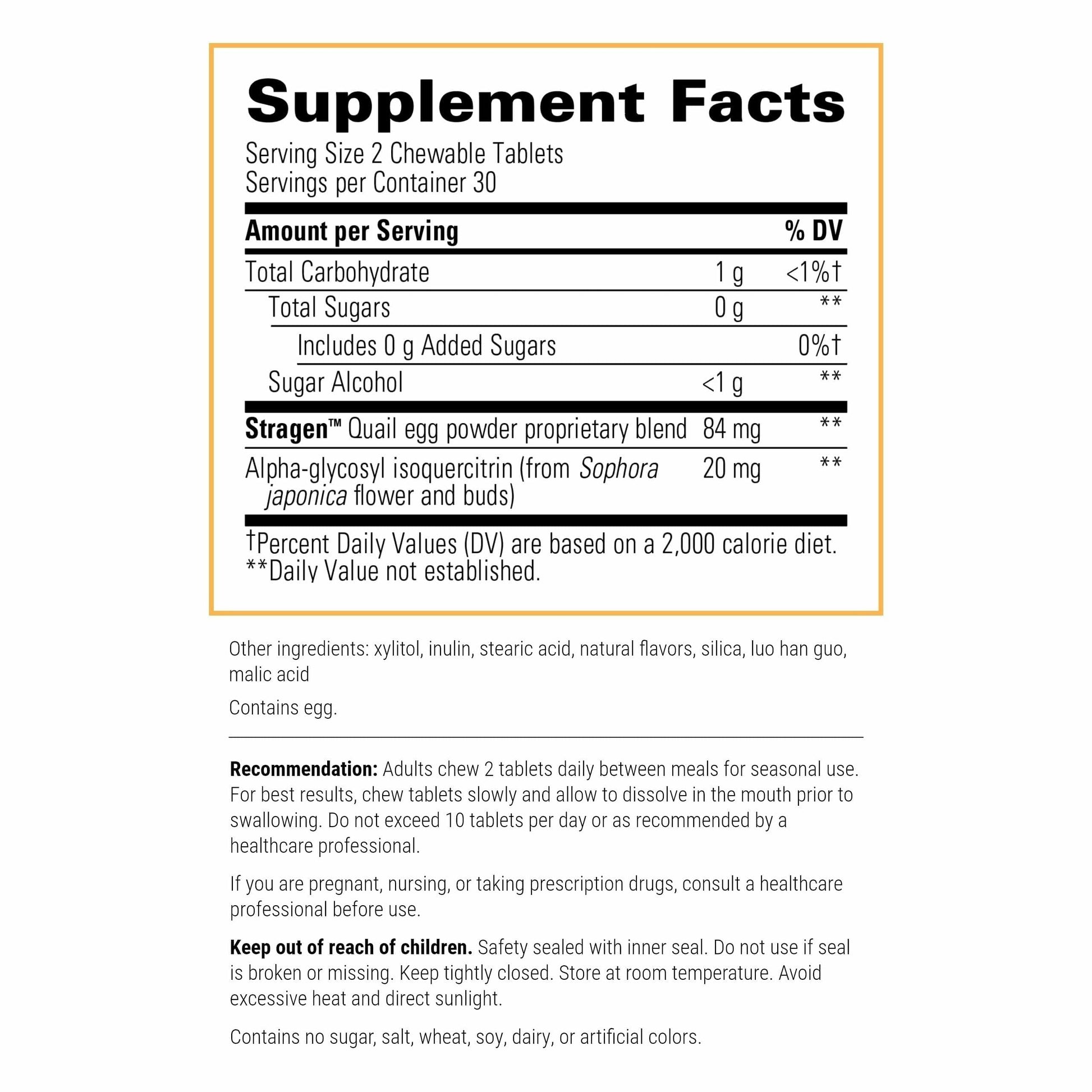 Integrative Therapeutics AllQlear - Seasonal Supplement for Immune Support *- Quail Egg Powder Blend - Dairy-Free - Berry Flavored, 60 Chewable Tablets (30 Servings) Integrative Therapeutics uk supplements