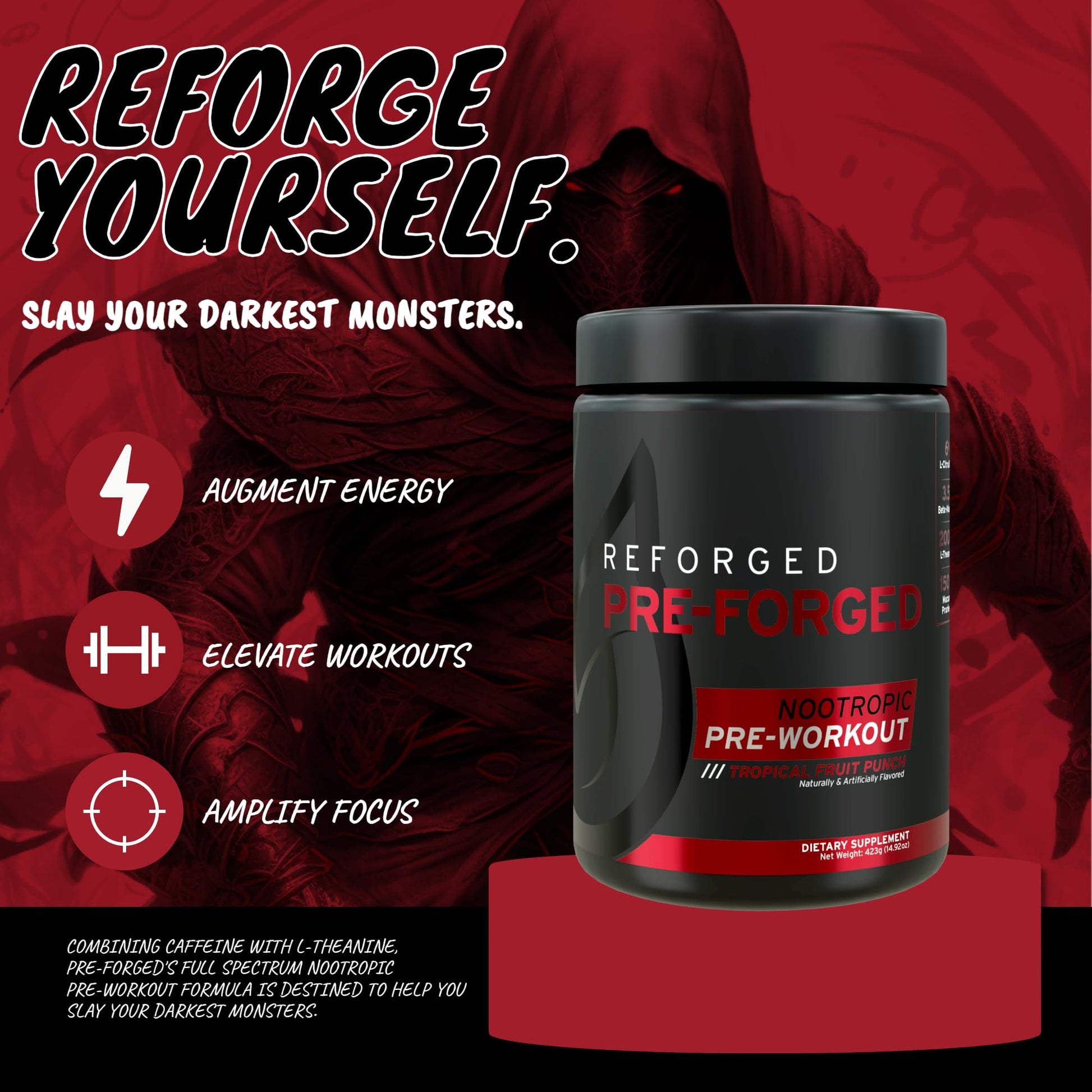 Reforged Pre-Forged L Theanine Pre Workout Powder Drink | Nootropic Nitric Oxide Energy Reforged uk supplements