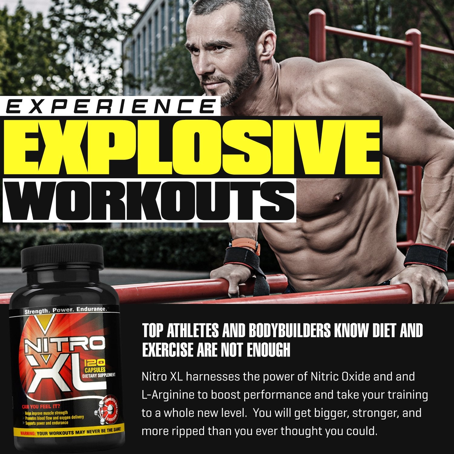 Nitro XL | Nitric Oxide Bodybuilding Supplement – with L-Arginine | Build Muscle Mass Nitro XL uk supplements