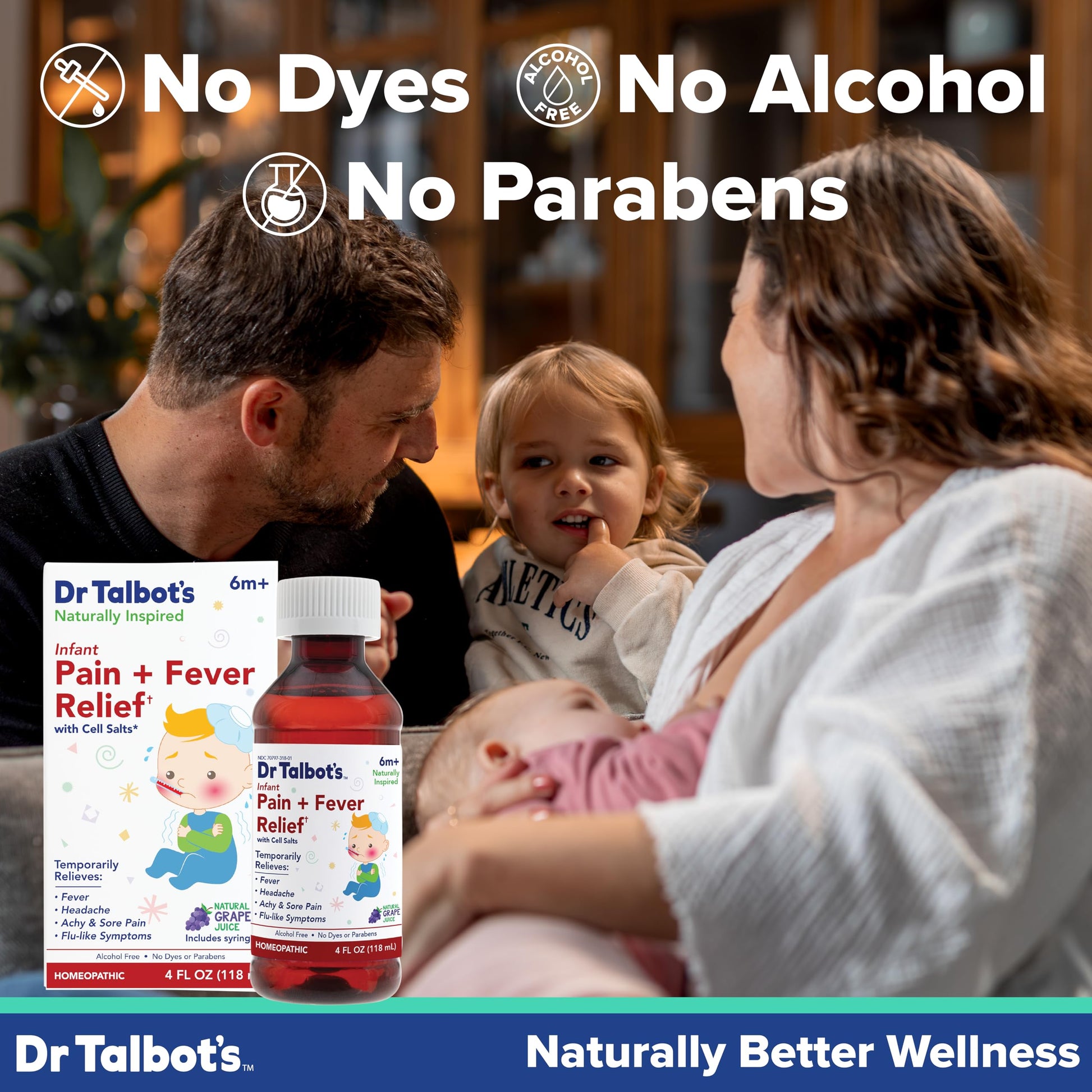 Dr. Talbot's Infant Pain and Fever Relief Liquid Medicine - 4 fl oz - 6+ Months - Grape Juice Flavor - No Alcohol, Dyes, or Parabens - Baby Essentials Dr. Talbot's uk supplements