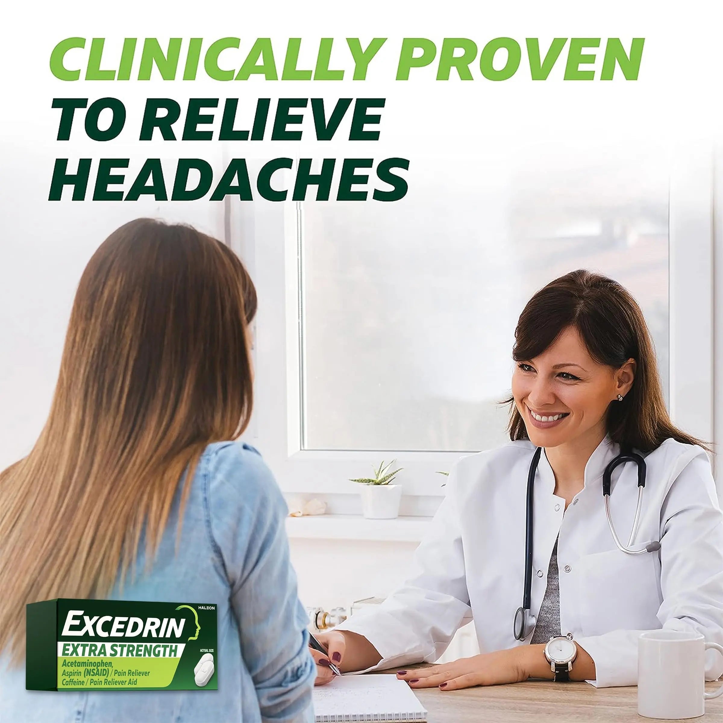 Excedrin Extra Strength Caplets for Headache Pain Relief, Acetaminophen 250mg, Aspirin 250mg, Caffeine 65mg, Pain Reliever, 24 count Excedrin uk supplements
