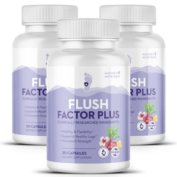 Nature’s NutriWave Flush Factor Plus - Original Formulated FlushFactorPlus for Leg Comfort, 100% Natural Ingredients, Made in USA, No Stimulants | 30 Capsules, 3 Month Supply Nature’s NutriWave uk supplements