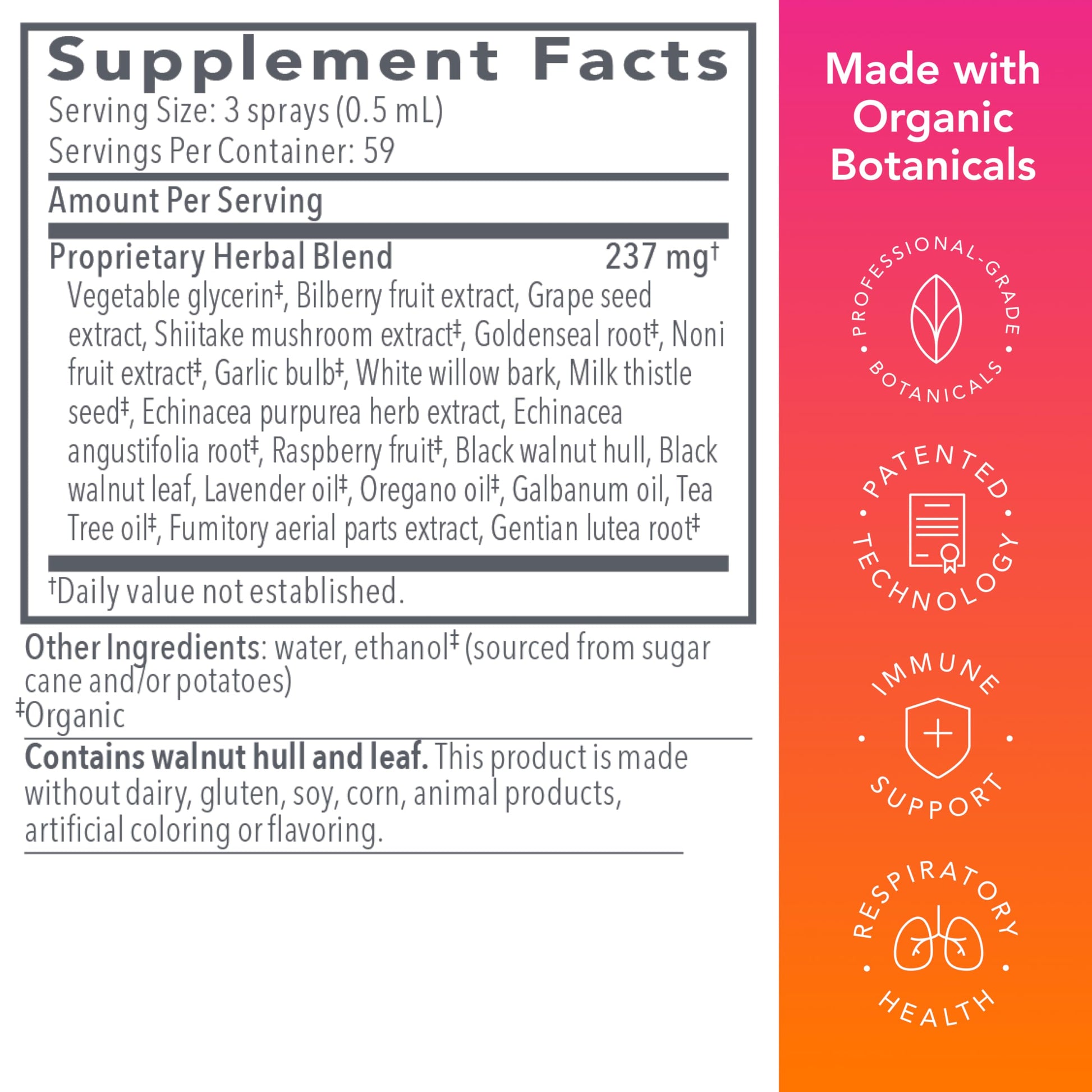 Biocidin Throat Spray - Throat Numbing Spray for Immune Support with Biocidin Blend - Clinically Researched, Fast-Acting for Seasonal Aid or Travel - Support Upper Respiratory Tract (1 fl oz) Bio-Botanical Research uk supplements