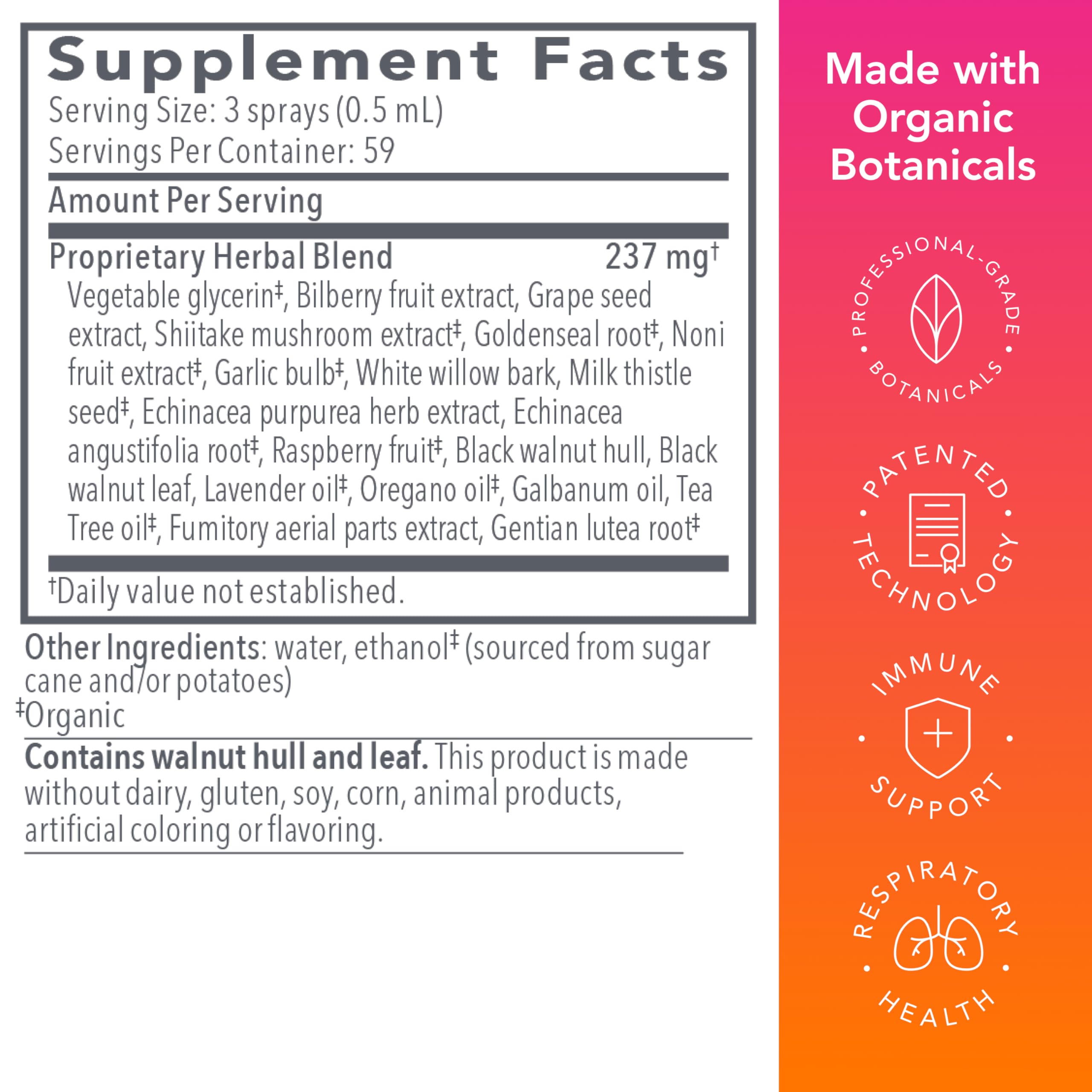 Biocidin Throat Spray - Throat Numbing Spray for Immune Support with Biocidin Blend - Clinically Researched, Fast-Acting for Seasonal Aid or Travel - Support Upper Respiratory Tract (1 fl oz) Bio-Botanical Research uk supplements