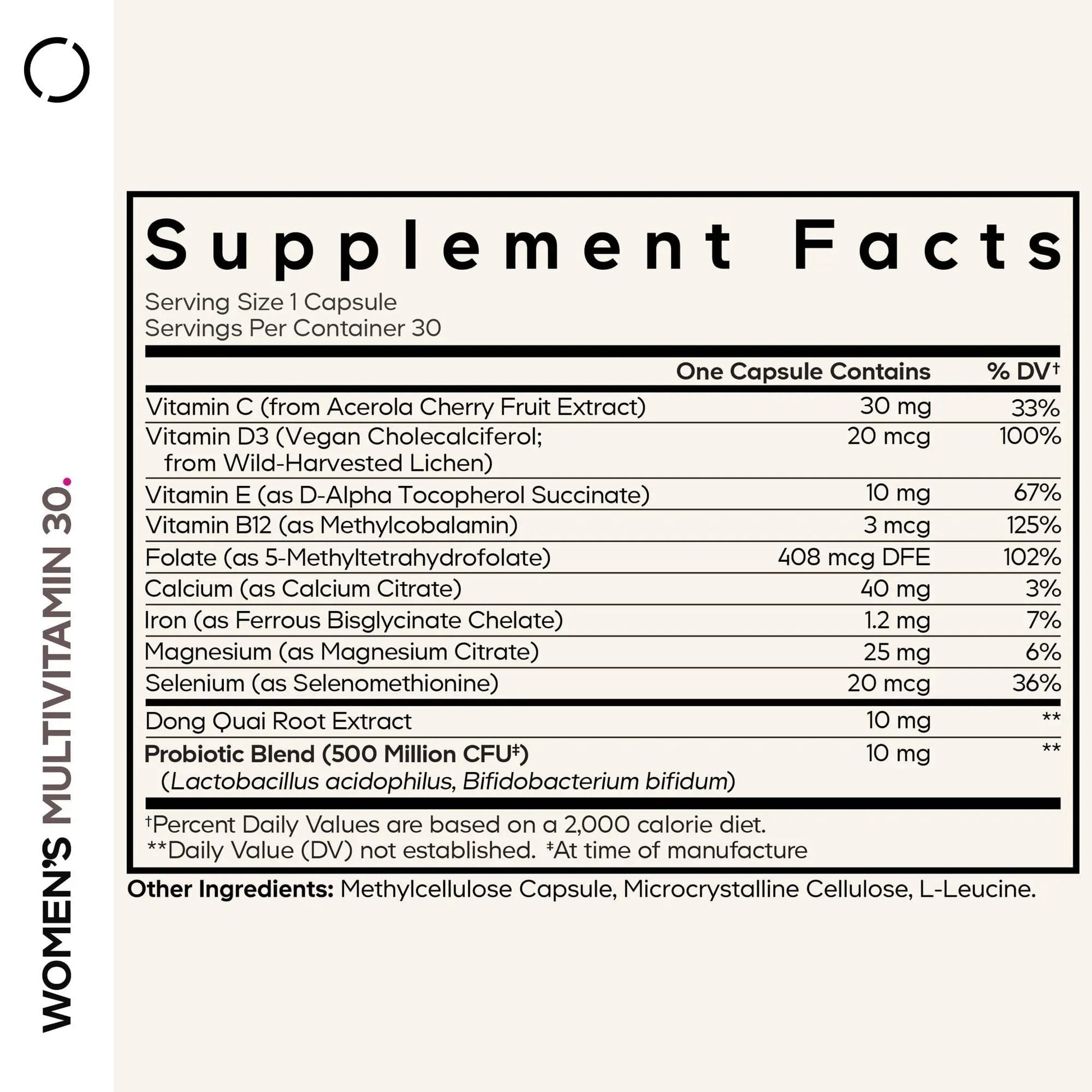 Codeage Women’s Multivitamin - Vitamins A, C, D3, E, B6, B12, Folate, Calcium, Magnesium, Iron, Dong Quai, Probiotics - 1 Capsule Per Serving Codeage uk supplements