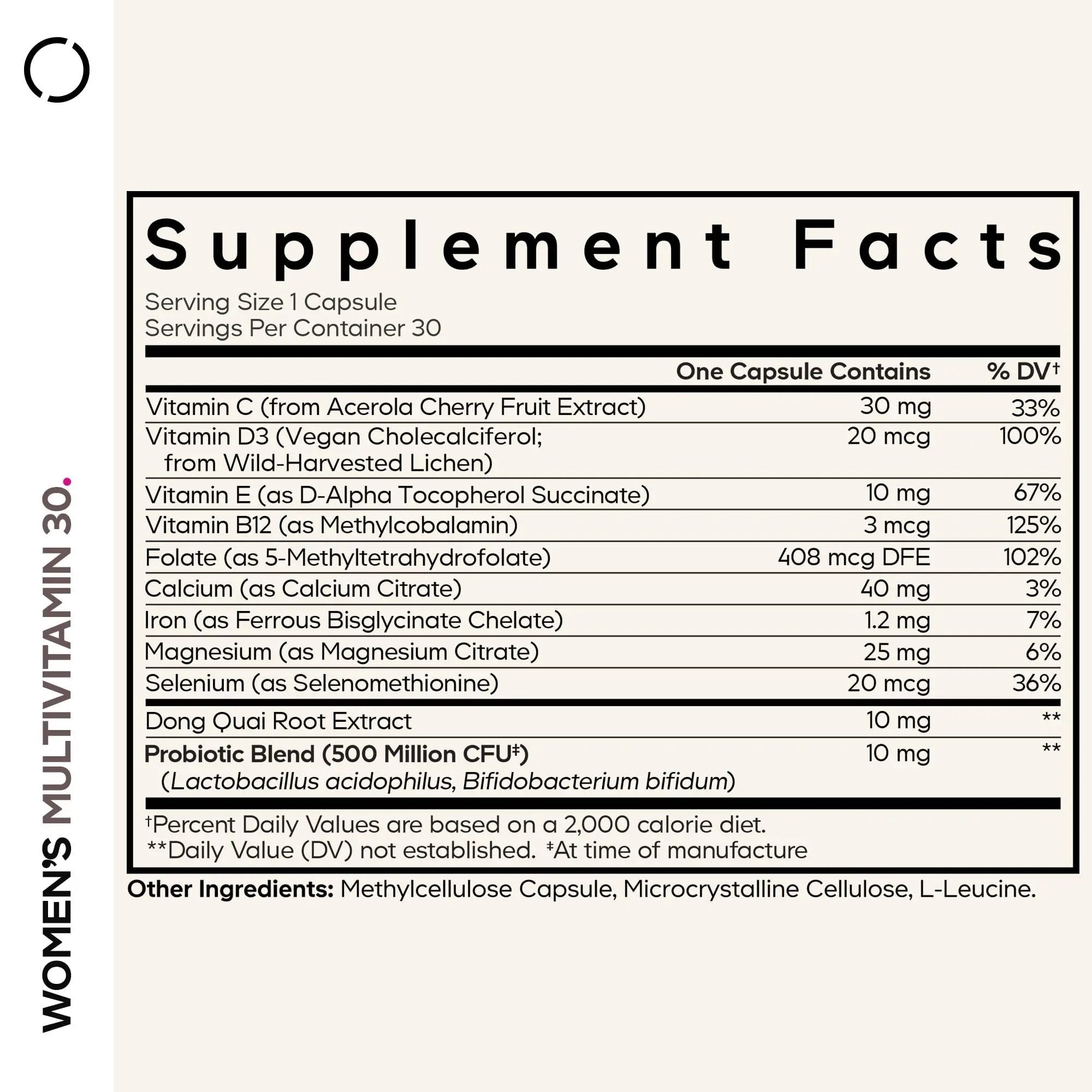 Codeage Women’s Multivitamin - Vitamins A, C, D3, E, B6, B12, Folate, Calcium, Magnesium, Iron, Dong Quai, Probiotics - 1 Capsule Per Serving Codeage uk supplements