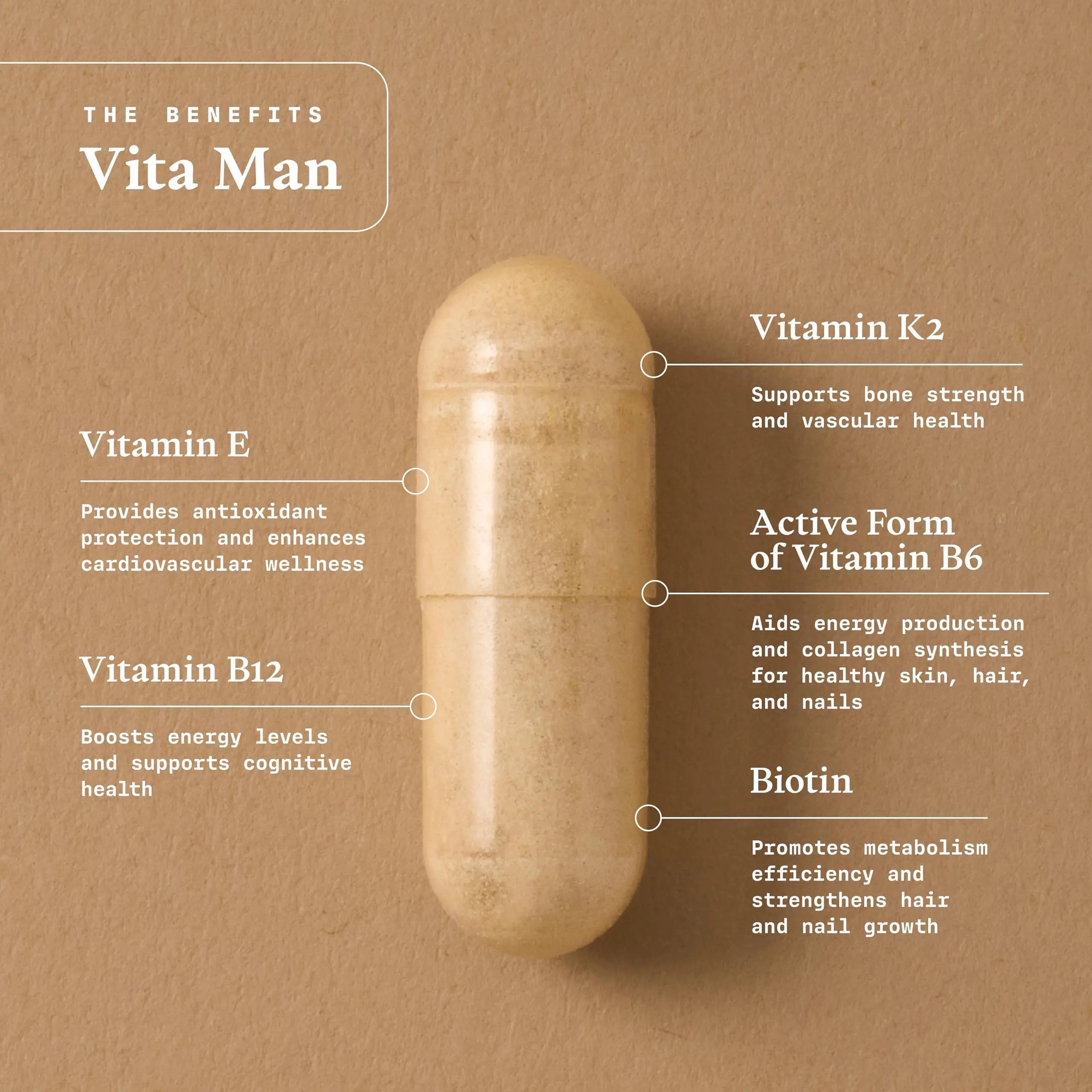 Ultra Life Sport - VITA Man Premium Men's Multivitamin - 30 Capsule Daily Vitamins for Men with Vitamin E, K2 MK-7, and B Vitamins for Maximum Absorption Ultra Life Sport uk supplements