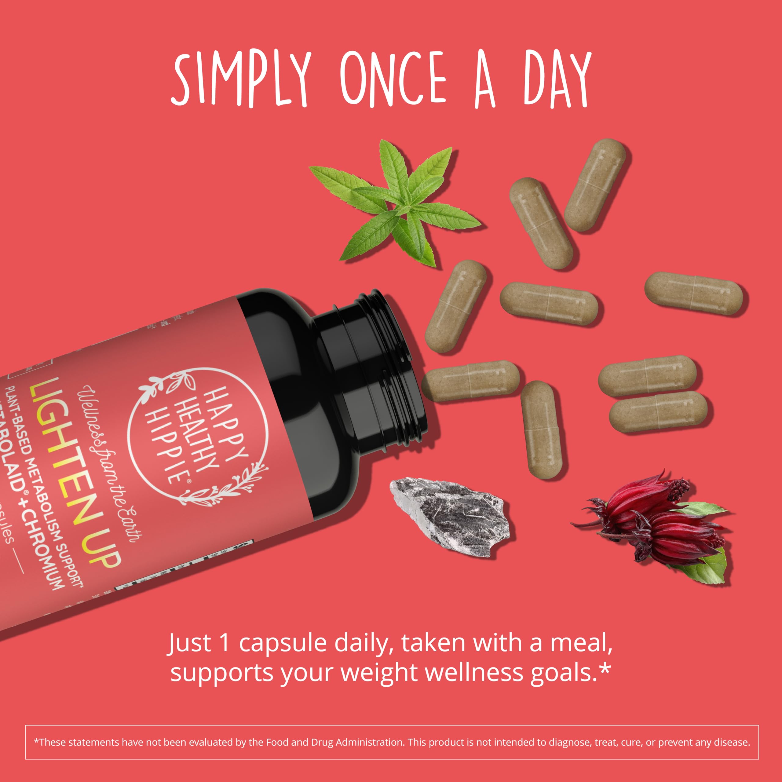 Happy Healthy Hippie GLP-1 Supplement (Metabolaid™ + Chromium) + Appetite Suppressant for Women | Metabolism Booster (AMPK) for Weight | Belly Fat Burner | Hunger & Cravings Control - 30 Vegan Caps Happy Healthy Hippie uk supplements