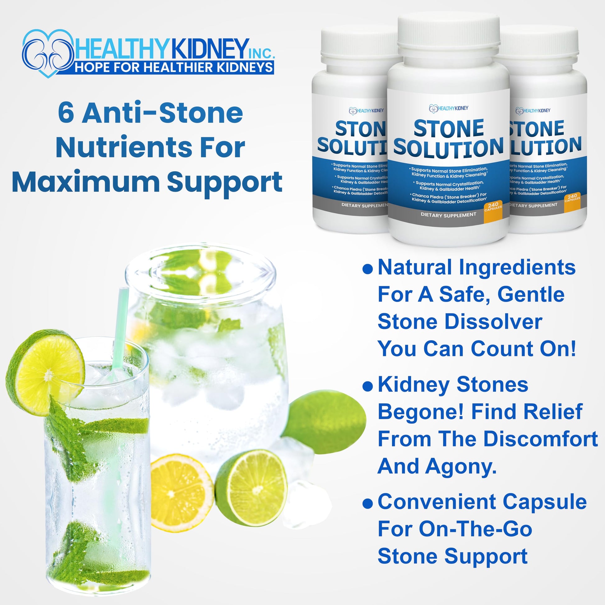 Stone Solution Capsules- Natural Dissolver, Kidney Stone Support & Kidney Cleanser Chanca Piedra Stone Breaker Gallbladder Cleanse, Flush & Stop Recurrence, Stone Relief 60 Servings Kidney Restore uk supplements