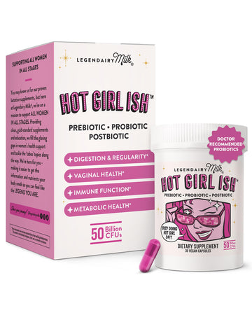 Legendairy Milk Hot Girl Ish™ - Daily Probiotics for Women with 50 Billion CFU - Women's Probiotic Supplement with 20 Probiotic Strains, Prebiotics & Postbiotic for Digestive, Gut & Immune Health Legendairy Milk uk supplements