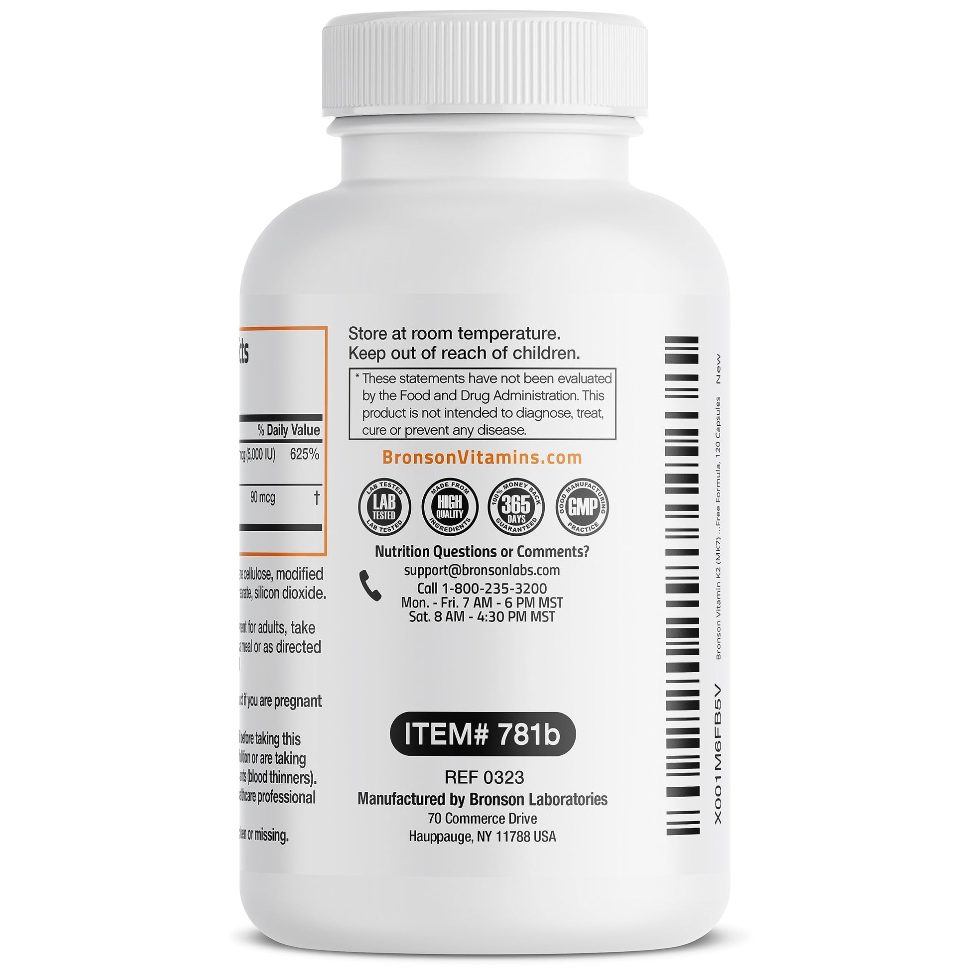Bronson Vitamin K2 (MK7) with D3 Supplement Non-GMO Formula 5000 IU Vitamin Bronson uk supplements