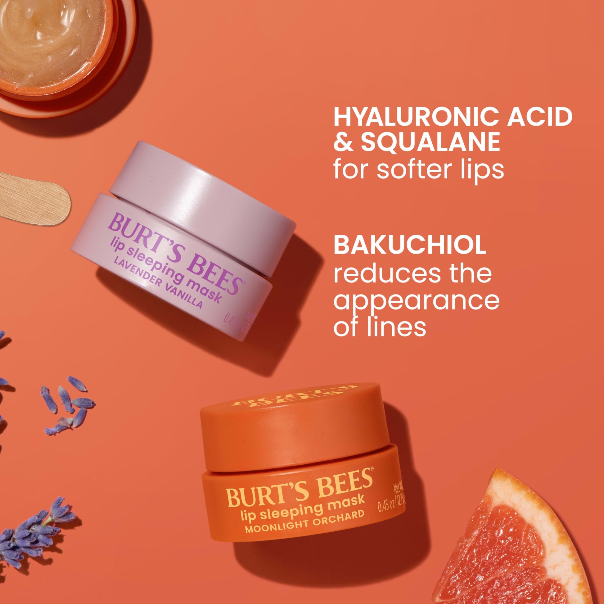 Burt’s Bees Lavender Vanilla Lip Sleeping Mask, With Hyaluronic Acid and Squalane Moisturizer To Instantly Hydrate Lips, Overnight Mask and Treatment, 0.45 oz. Burt's Bees uk supplements