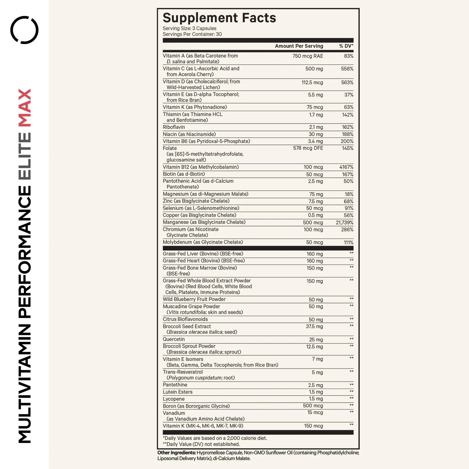 Codeage Multivitamin Performance Elite Max Supplement - Vitamins A, B6, B12, C, D, E, Vitamin K (MK-4, MK-6, MK-7, MK-9), Essential Minerals Codeage uk supplements