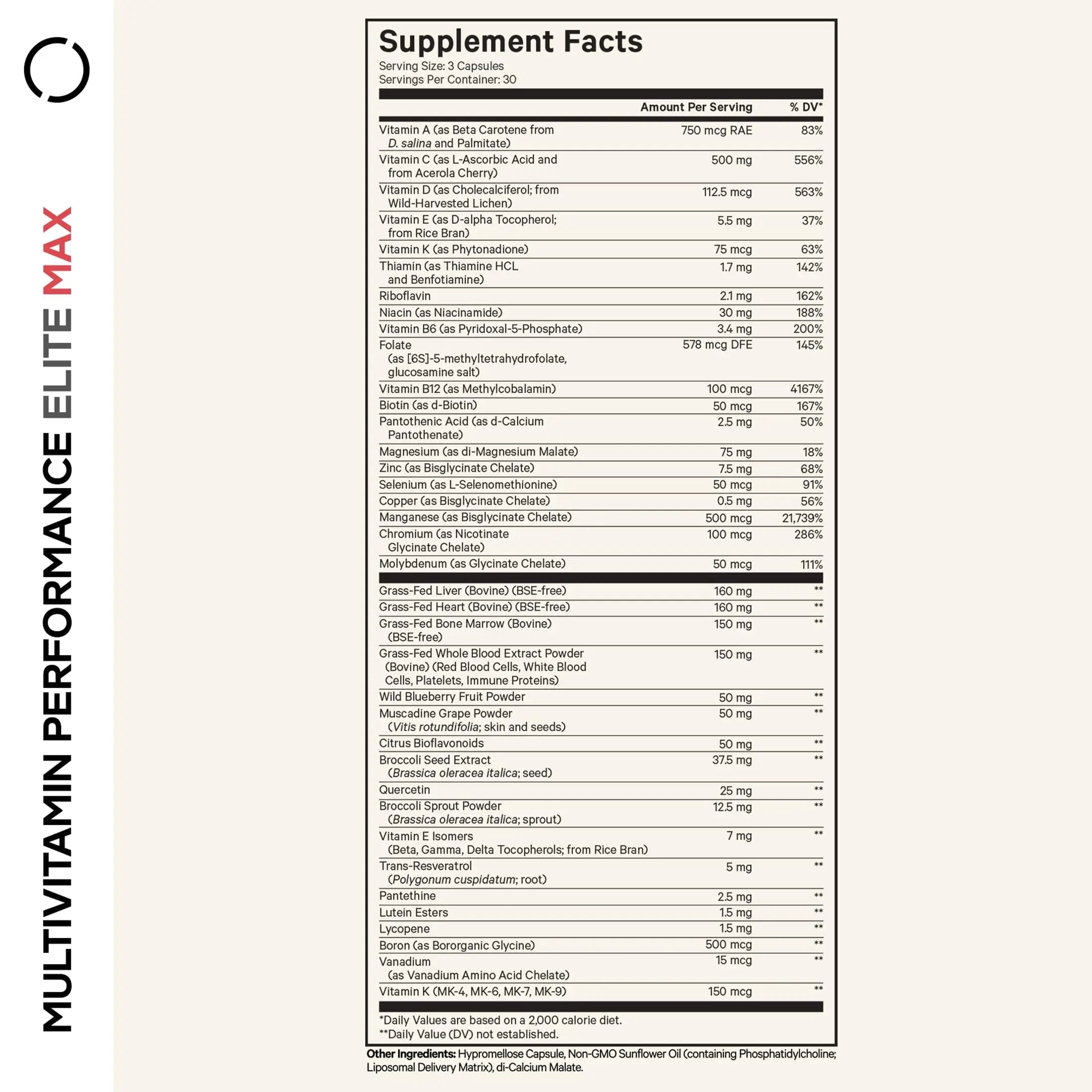Codeage Multivitamin Performance Elite Max Supplement - Vitamins A, B6, B12, C, D, E, Vitamin K (MK-4, MK-6, MK-7, MK-9), Essential Minerals Codeage uk supplements