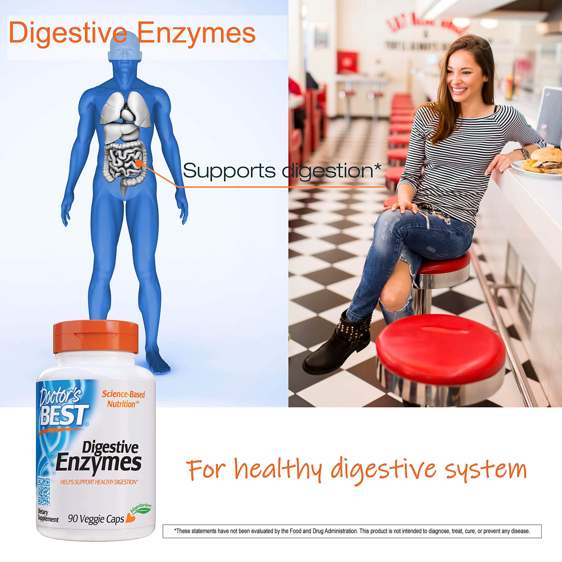 Doctor's Best Digestive Enzymes Non-GMO Vegetarian Gluten Free, 90 Cap Doctor's BEST uk supplements