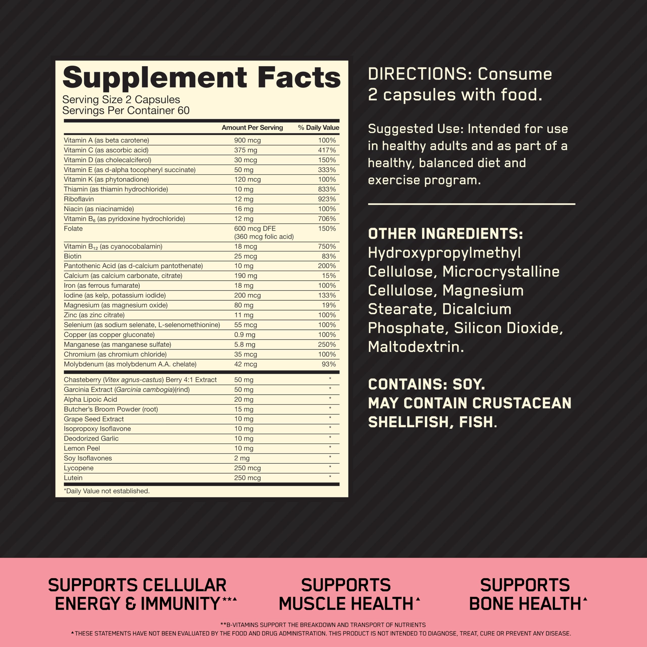 Optimum Nutrition Opti-Women, Vitamin C, Zinc and Vitamin D for Immune Support Womens Daily Multivitamin Supplement with Iron, Capsules, 120 Count Optimum Nutrition uk supplements