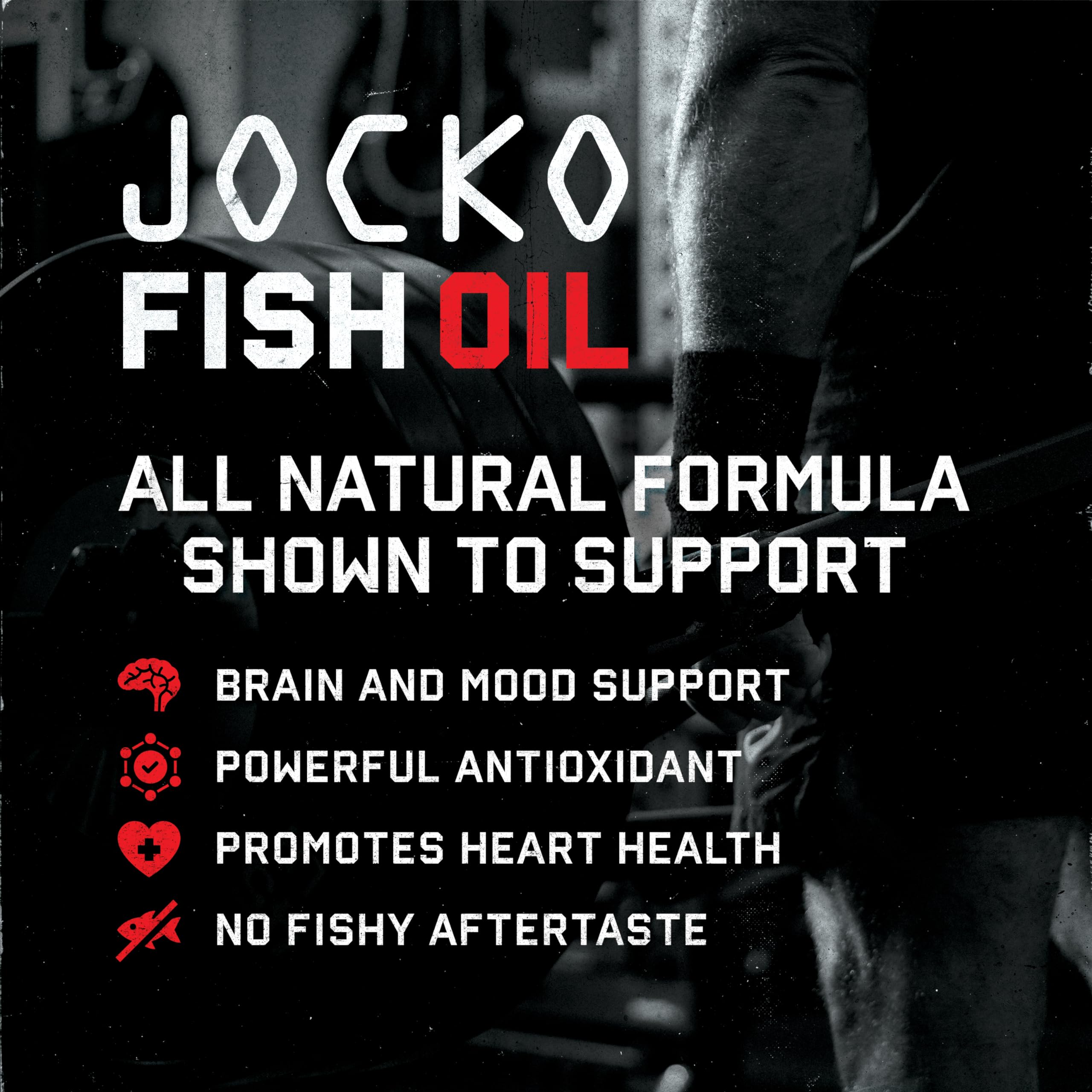 Jocko Fuel Omega 3 Fish Oil Supplement 2000mg - Burpless Fatty Acid Supplement, Wild Caught, Powerful Antioxidant with Astaxanthin (60 Capsules) Jocko Fuel uk supplements