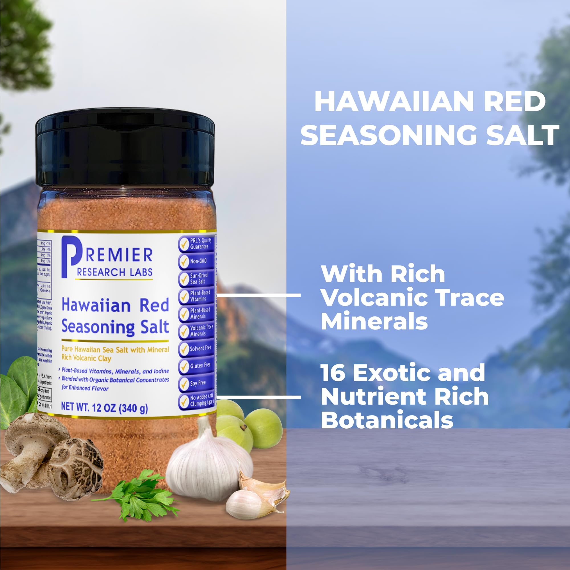 Premier Research Labs Hawaiian Red Seasoning Salt- Pink Salt, Red Hawaiian Salt, Hawaiian Red Alaea Sea Salt for Cooking, Multivitamin for Kids, Enriched with Plant-Derived Vitamins & Minerals- 12 oz Premier Research Labs uk supplements