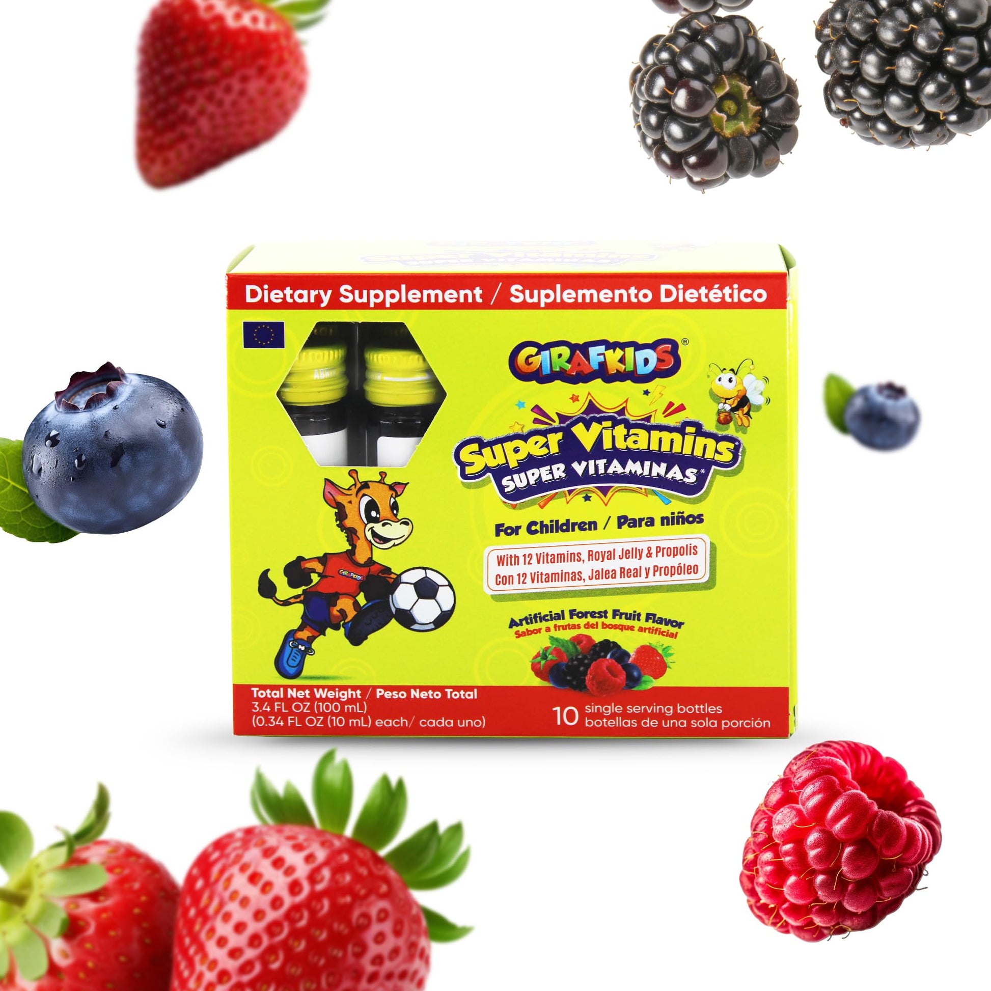 GirafKids Multivitamin Syrup + Super Vitamins Liquid Bundle for Kids Ages 4+ | Omega-3, Beta Glucan, Royal Jelly & Propolis | PHARMADEL uk supplements