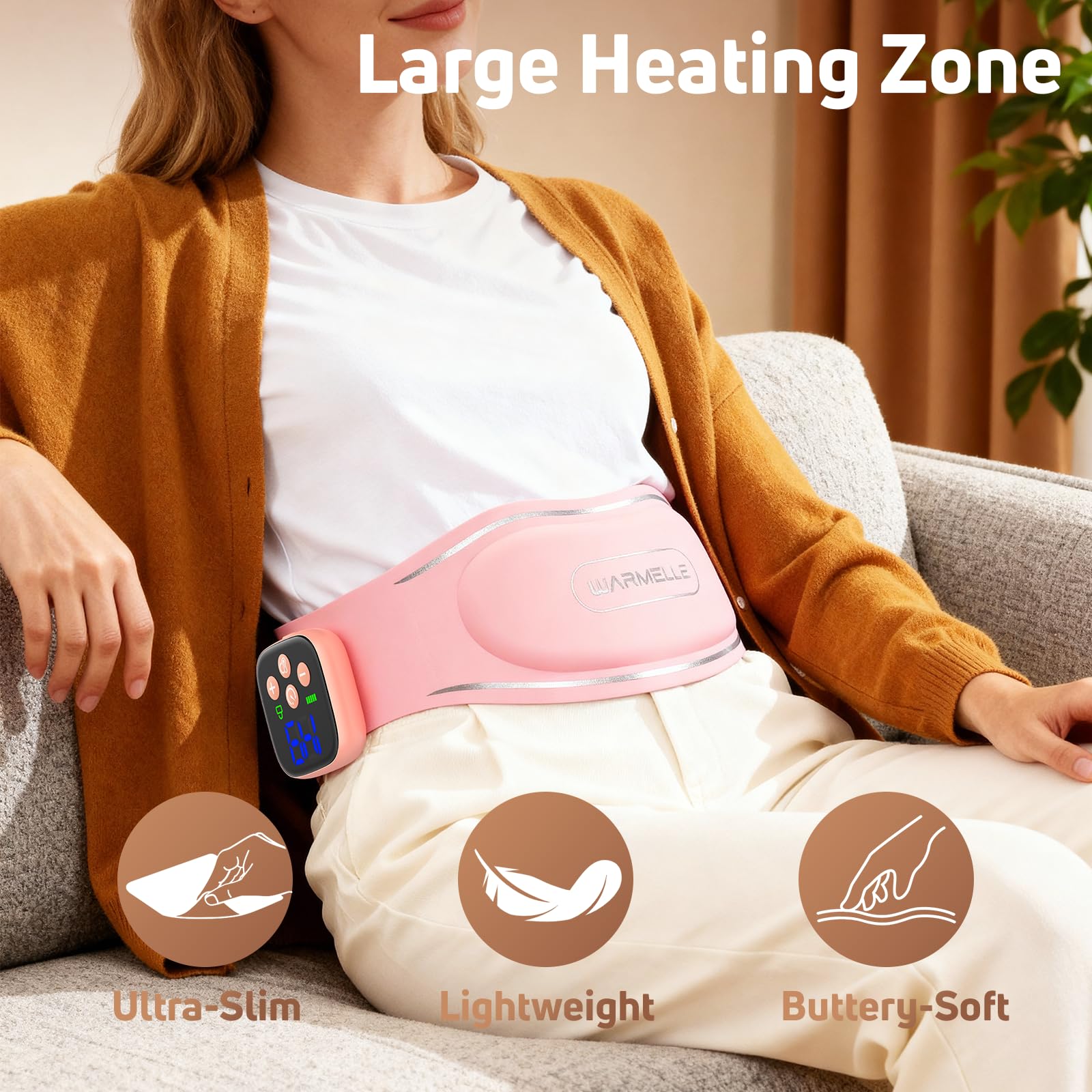 Heating Pad for Period Cramps, Portable Heating Pad for Back - Instant Soothing Menstrual Cramp Relief, Cordless Heating Pads Rechargeable with 5000mAh Battery, 6 Heat Settings, 10-99 Mins Timer WARMELLE uk supplements