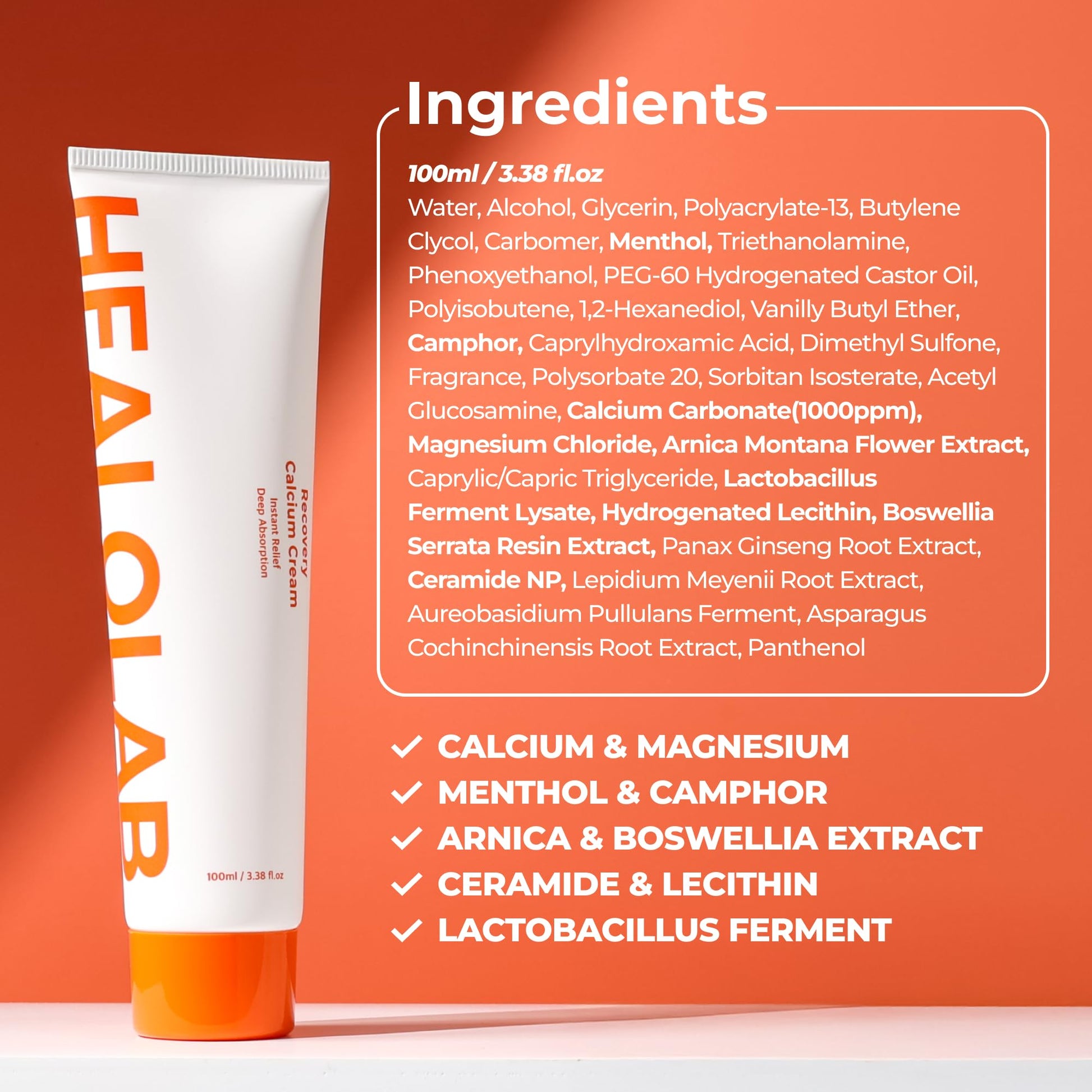 HEALOBEAM Relaxing Calcium Cream Fast Muscle & Joint Relief for Shoulder, Elbow, and Back – MSM, Magnesium Complex – Warm Sensation HEALOBEAM uk supplements