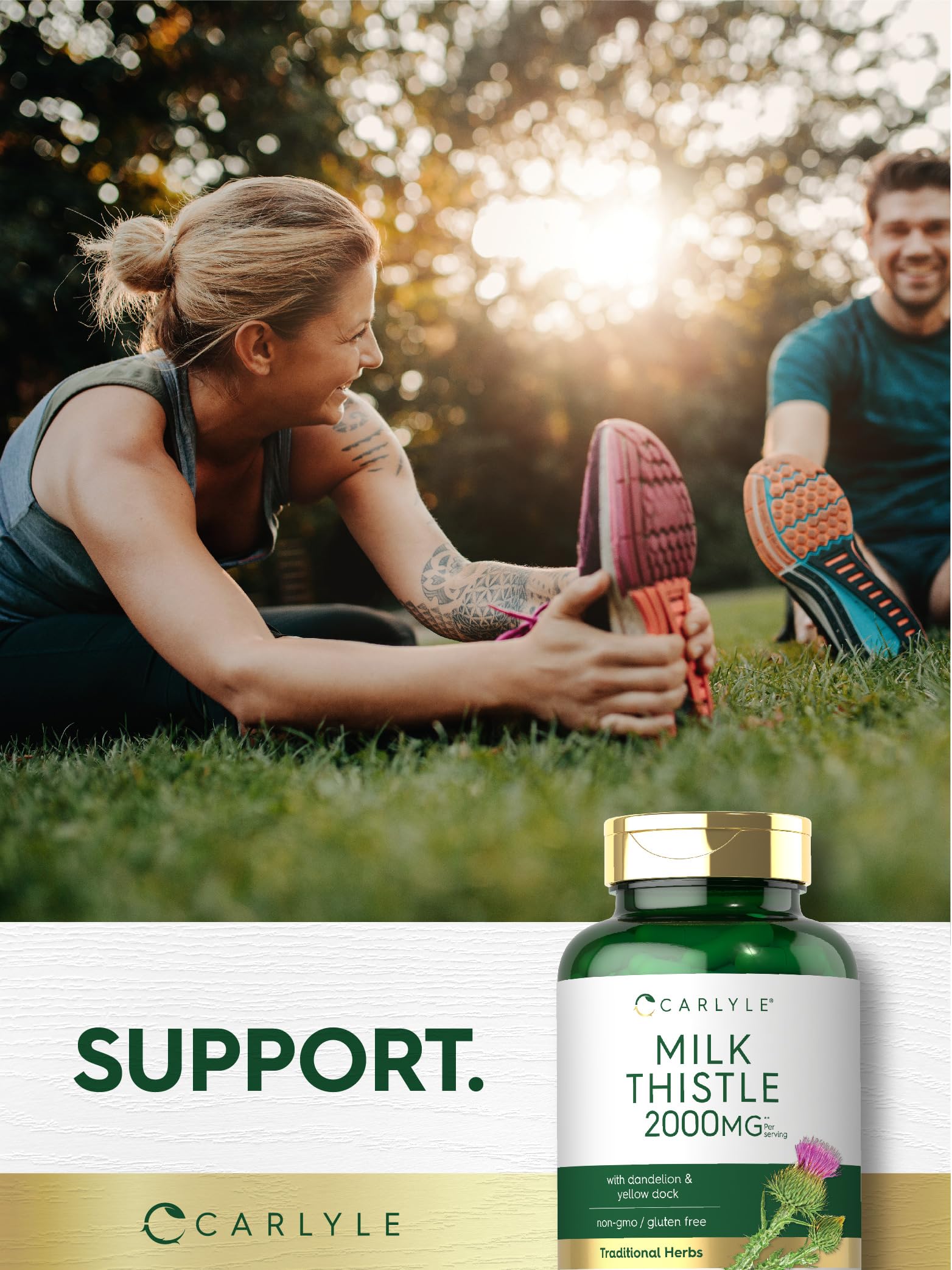 Carlyle Milk Thistle 2000mg | 180 Capsules | with Dandelion & Yellow Dock | Non-GMO Carlyle uk supplements