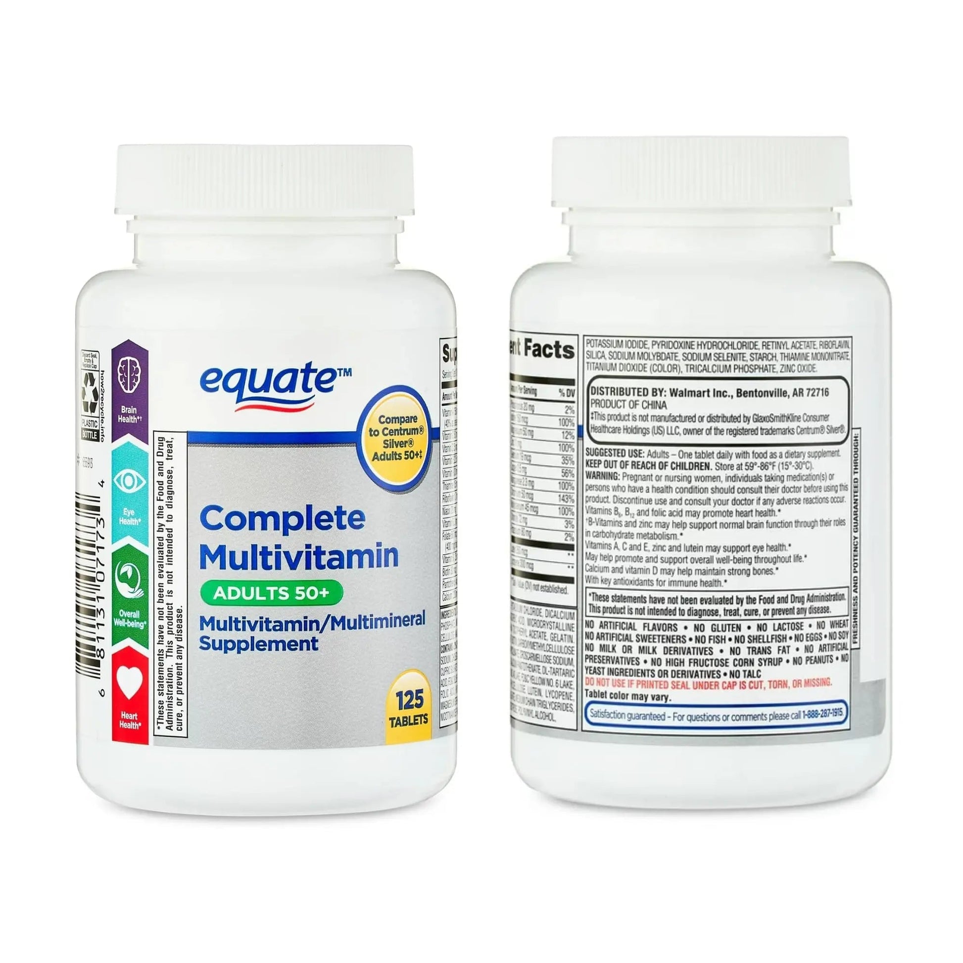 Equate Adult 50+ One Daily Complete Multivitamin Multimineral Supplement Tablets, Healthy Brain Aus Healthcare uk supplements