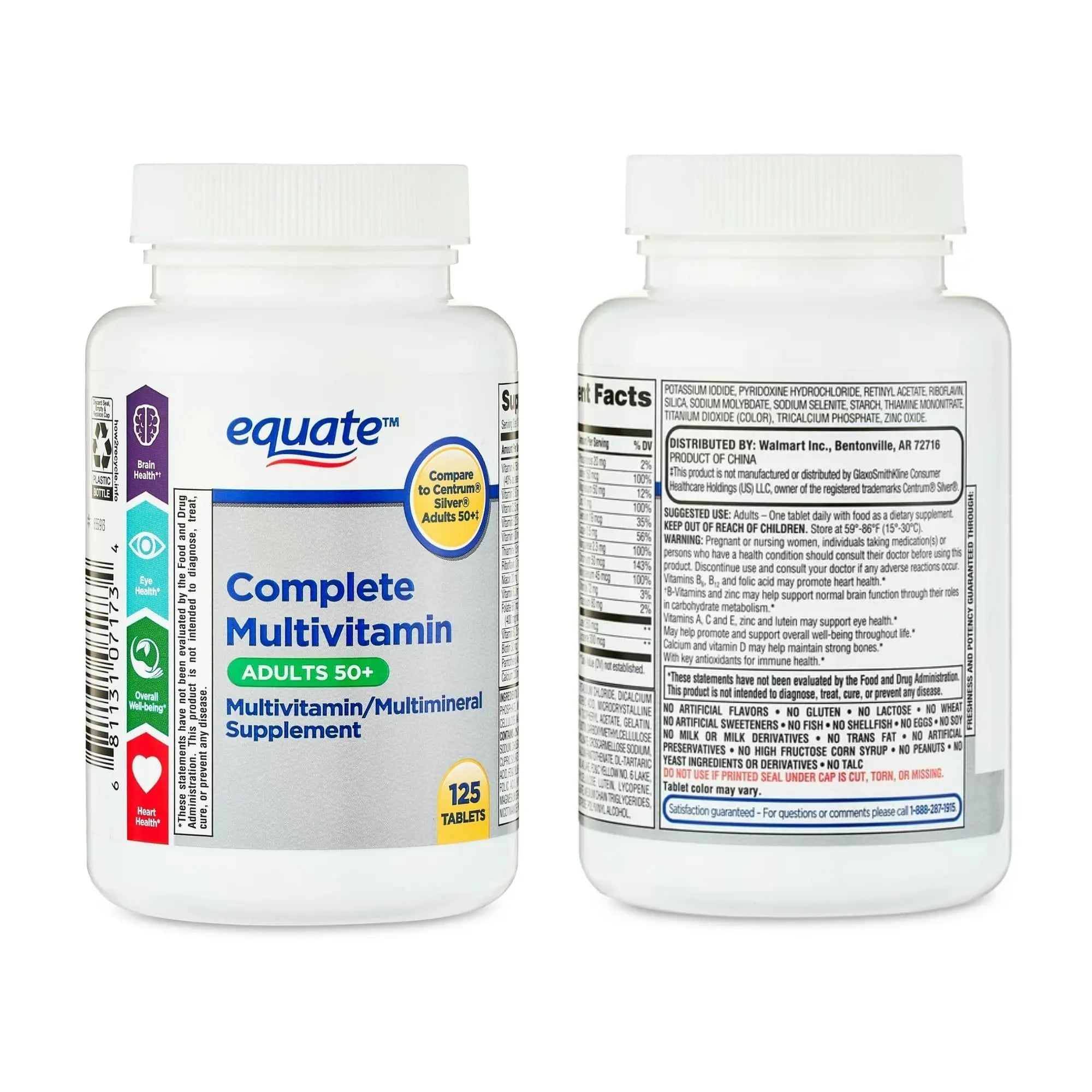 Equate Adult 50+ One Daily Complete Multivitamin Multimineral Supplement Tablets, Healthy Brain Aus Healthcare uk supplements
