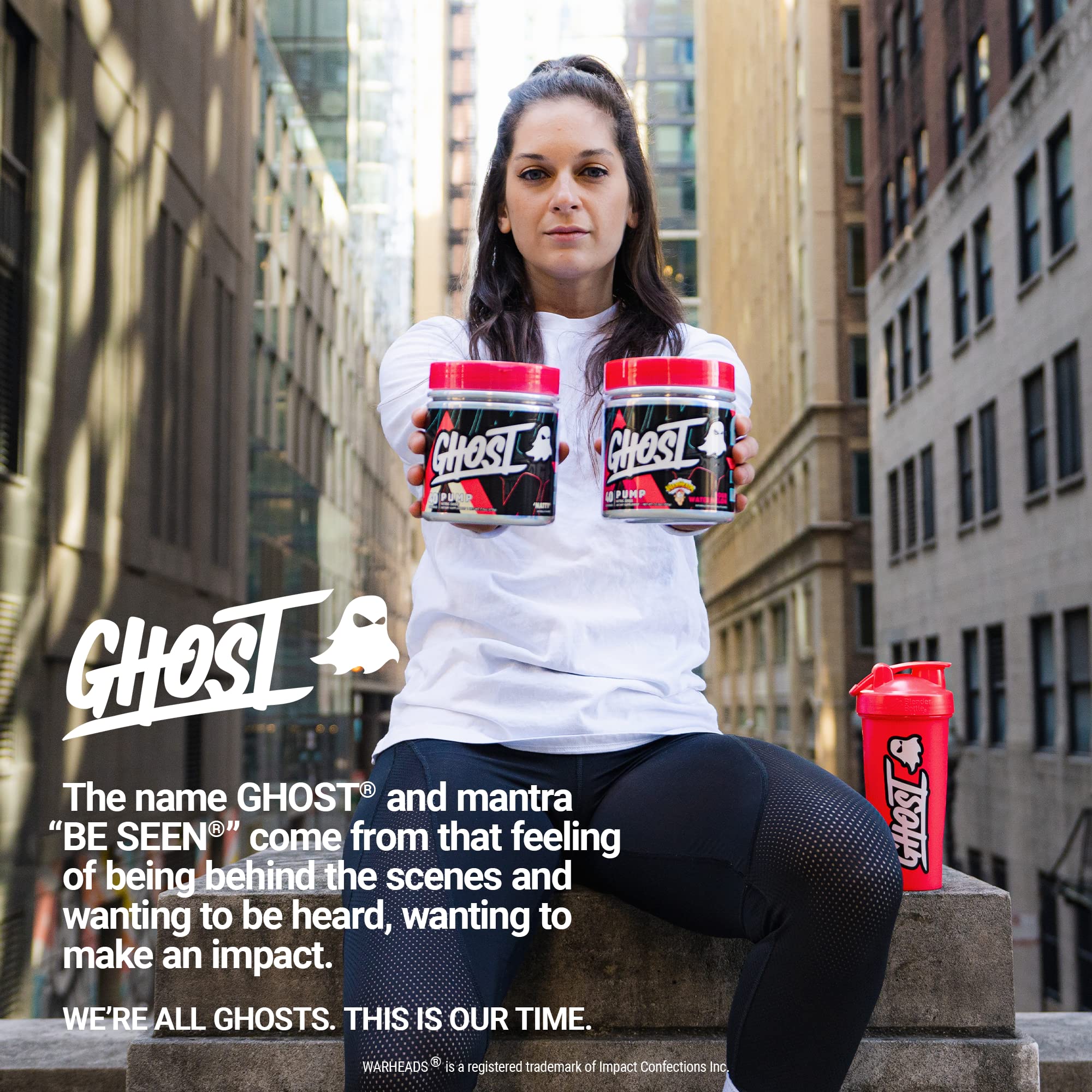 GHOST Pump Nitric Oxide Powder, Warheads Sour Watermelon - 40 Servings - Sugar & Stim-Free Pre-Workout Supplements- L-Citrulline, Arginine Nitrate & L-Glutathione - Soy & Gluten-Free, Vegan GHOST uk supplements