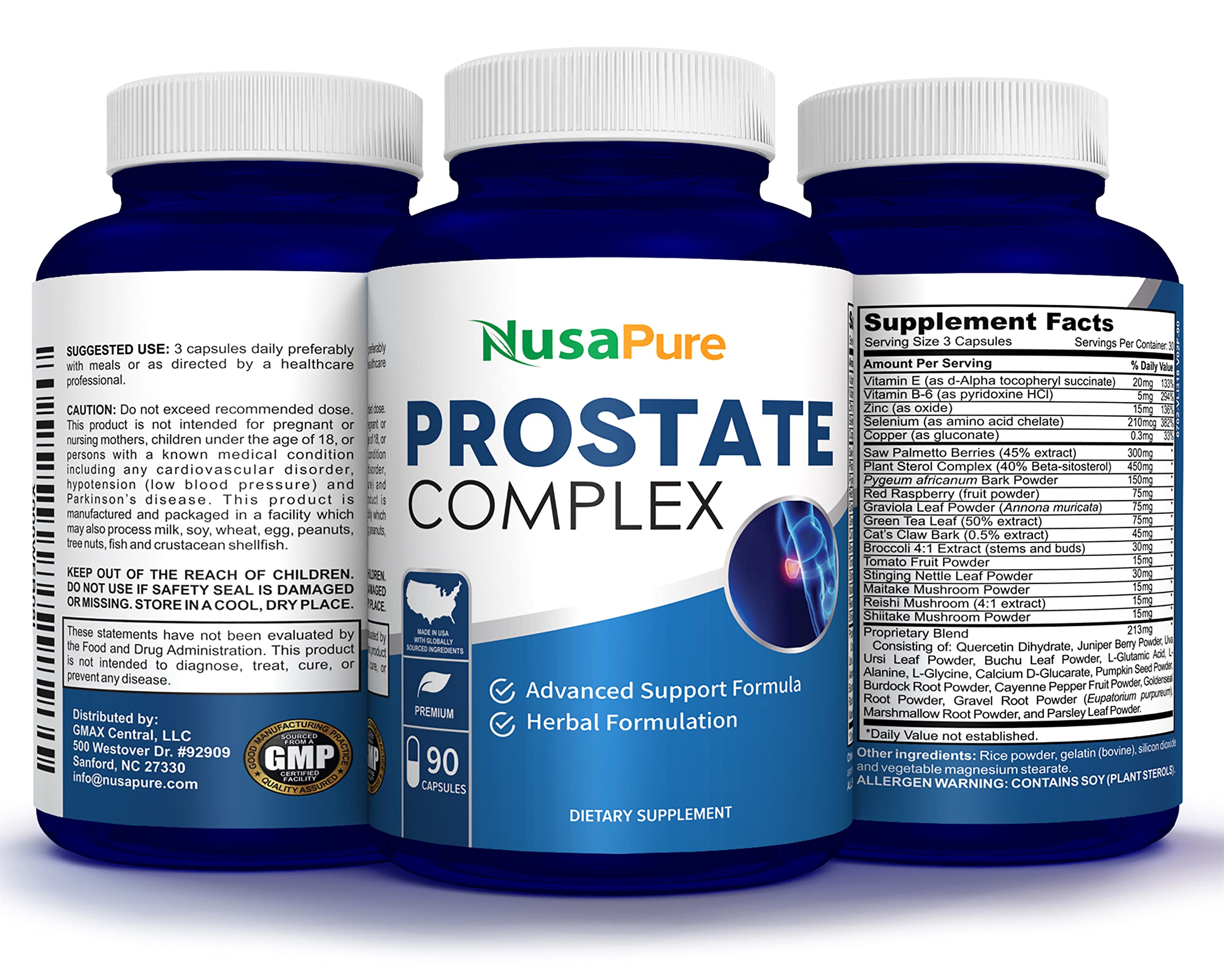 NusaPure Saw Prostate Palmetto Complex (Plant Sterol Complex, Nettle Root, Pygeum Bark, Graviola) - 90 Capsules NusaPure uk supplements