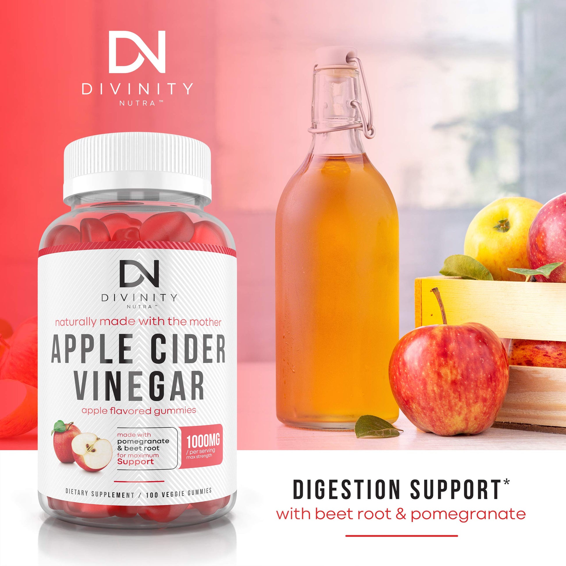 Apple Cider Vinegar Gummies for Weight Loss - Nutritional Supplement for Detox, Cleanse Divinity Nutra uk supplements