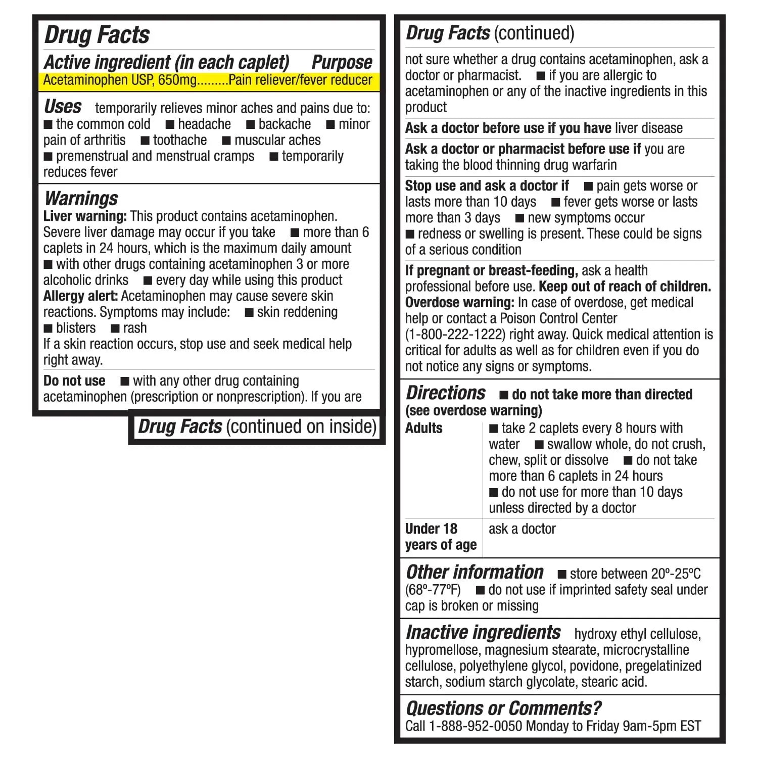 HealthA2Z® Pain Relief Extended Release | Acetaminophen 650mg | 8 Hours | Arthiritis Pain | Pain Reliever - Fever Reducer | Contains no Aspirin (300 Count) HealthA2Z uk supplements