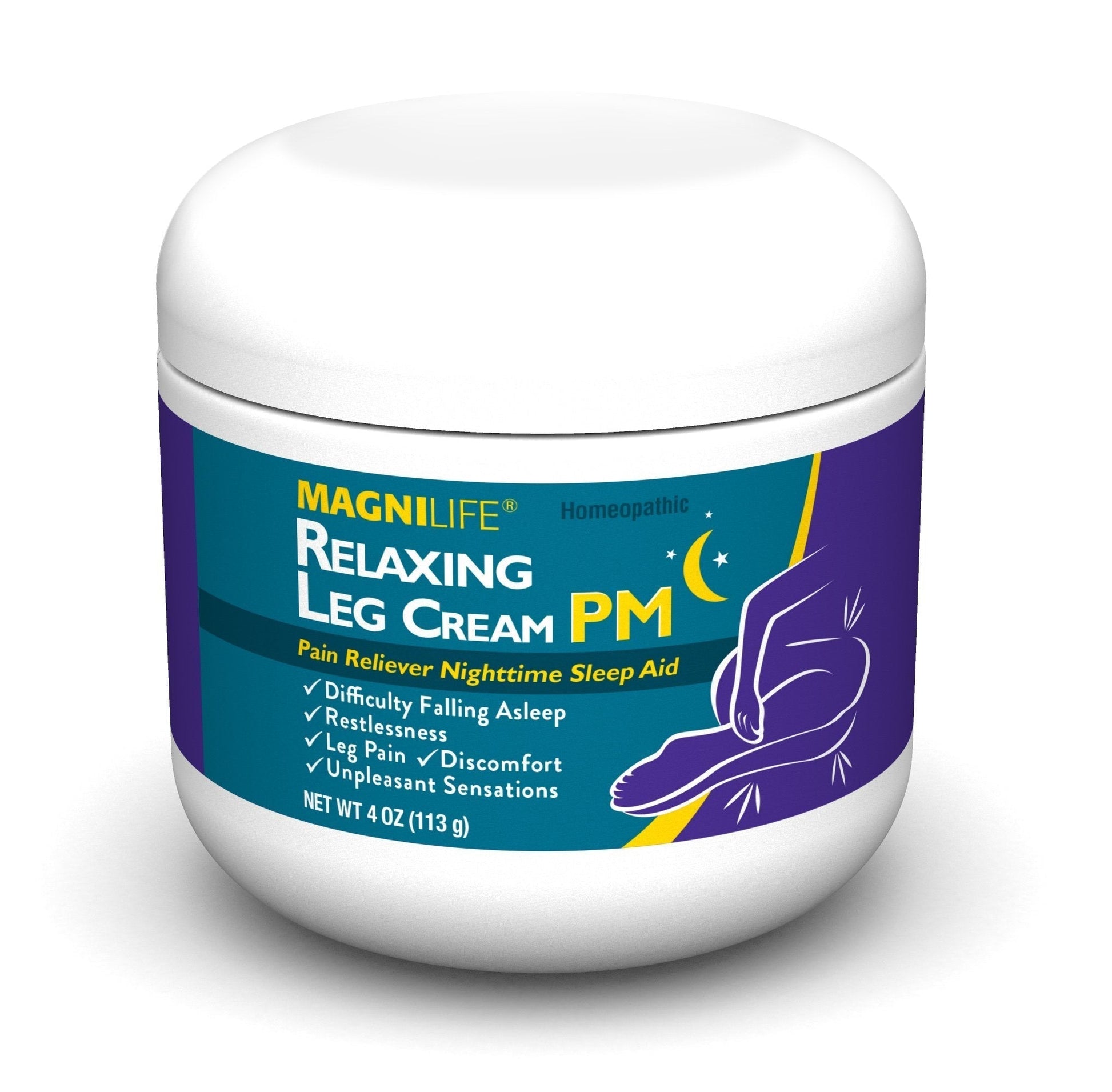 MagniLife Relaxing Legs 125 Count Quick Dissolve Tablets Relaxing Leg Cream PM 4oz Jar Restless Legs MagniLife uk supplements