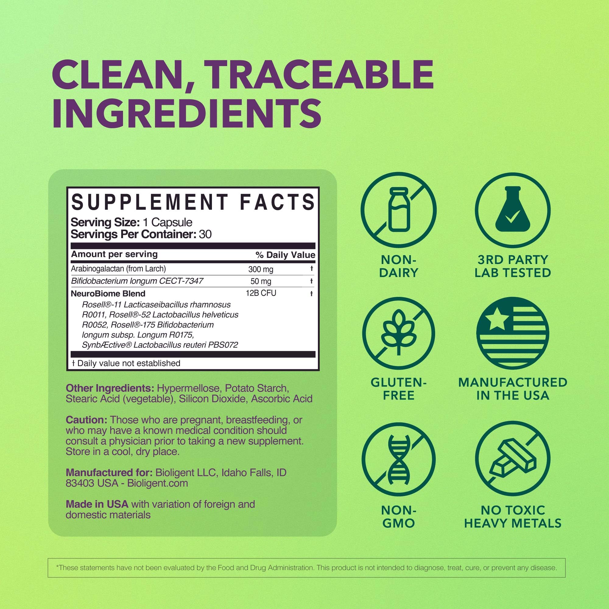 BIOLIGENT Tribiotic+ Prebiotic, Probiotic and Postbiotic Supplement for Women & Men, Gut Health, Immune Support, Bloating Relief, Daily Microbiome and Digestive Support, 30 Capsules, 30 Day Supply BIOLIGENT uk supplements