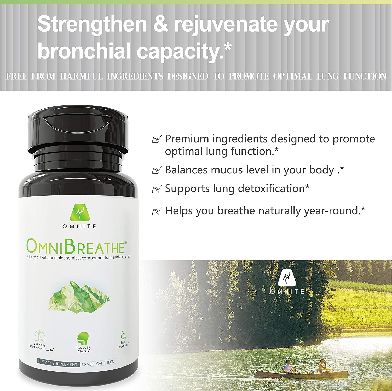 Omnite OMNIBREATHE Respiratory Health Supplement,Inhaler Mate,Support Quit Smoking Omnite uk supplements