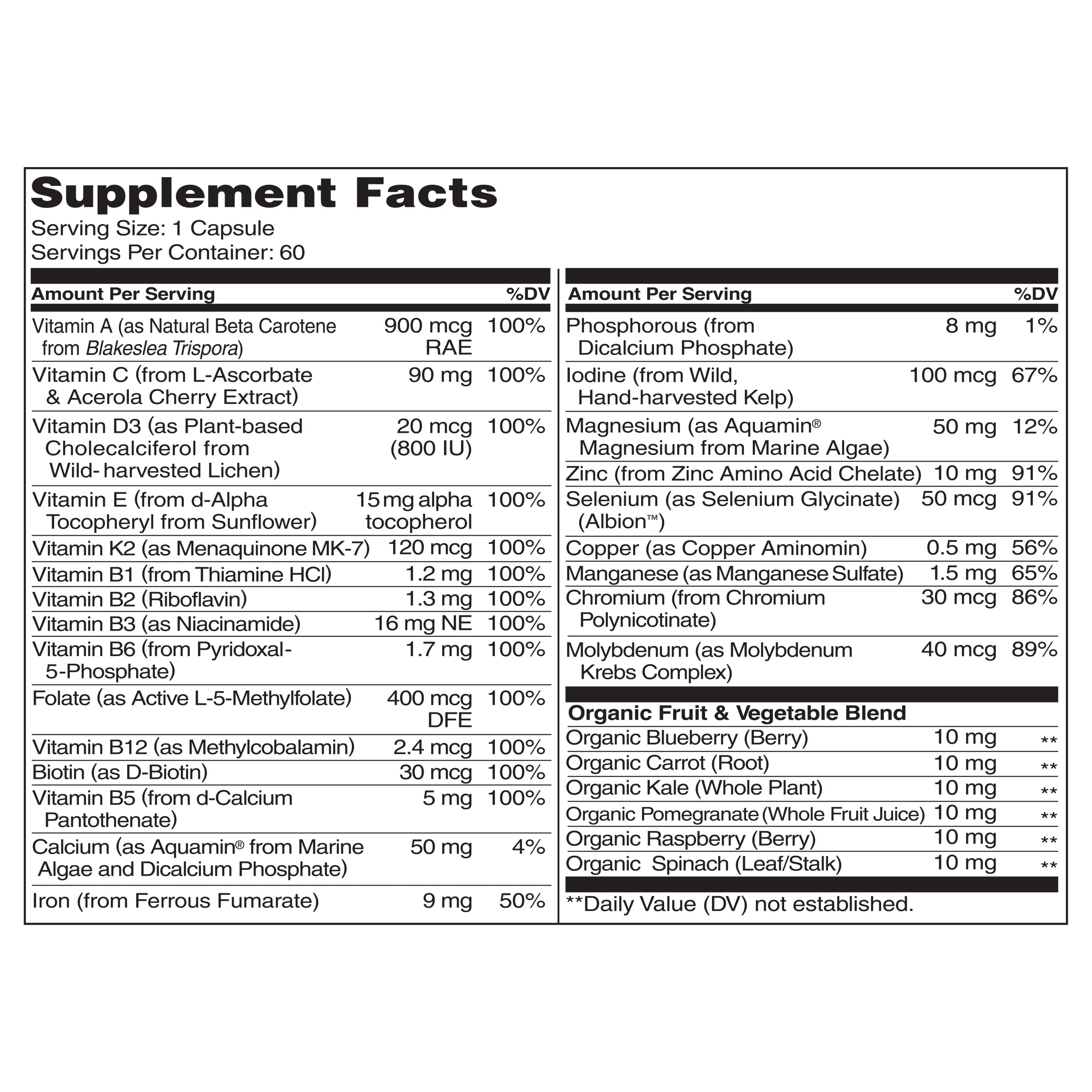 NATURELO One Daily Multivitamin for Women - Energy Support - Whole Food Supplement NATURELO uk supplements