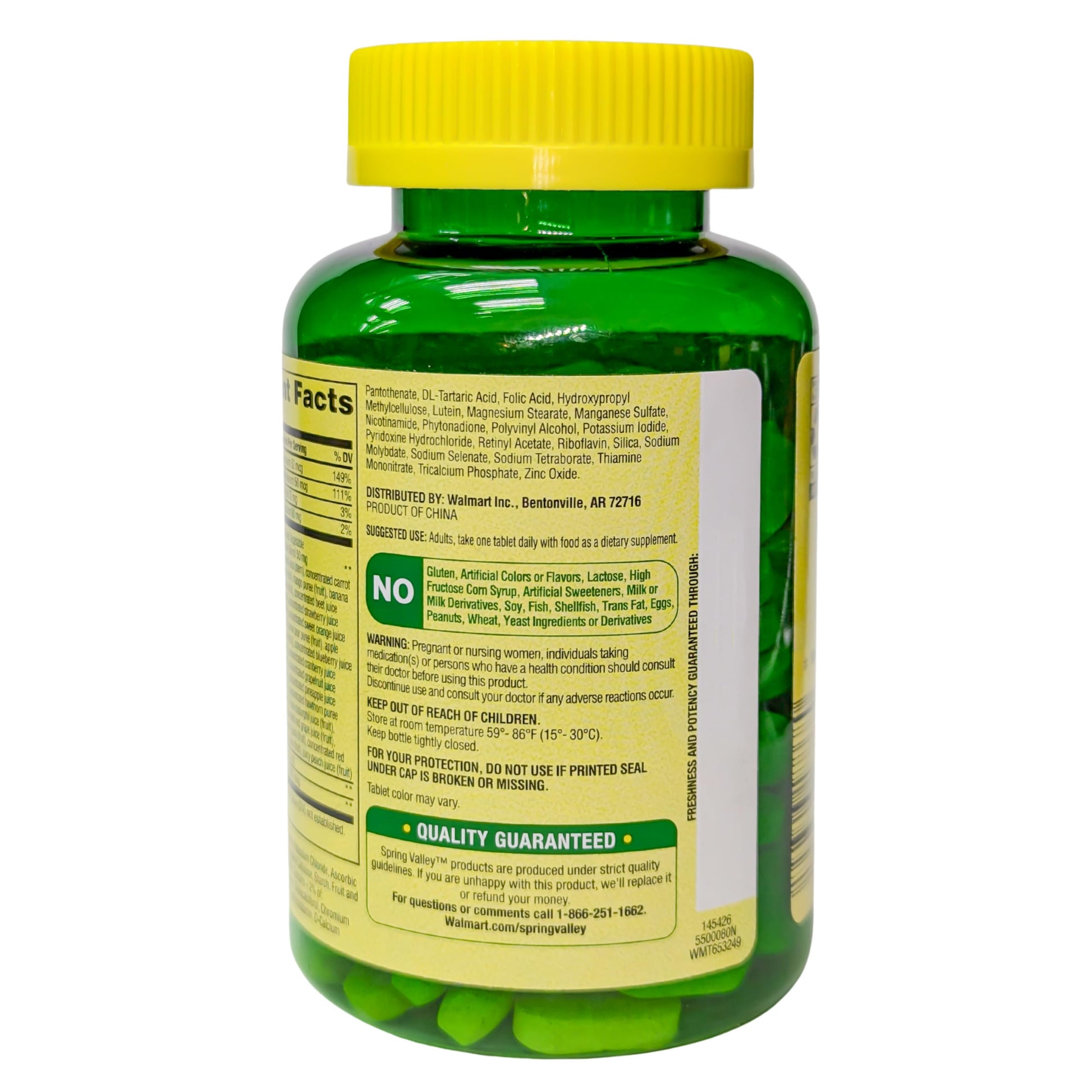 Spring Valley Women's 50+ Multi with Fruits & Vegetables Dietary Supplement 150 Tablets (One Bottle) Good Health Buena Salud uk supplements