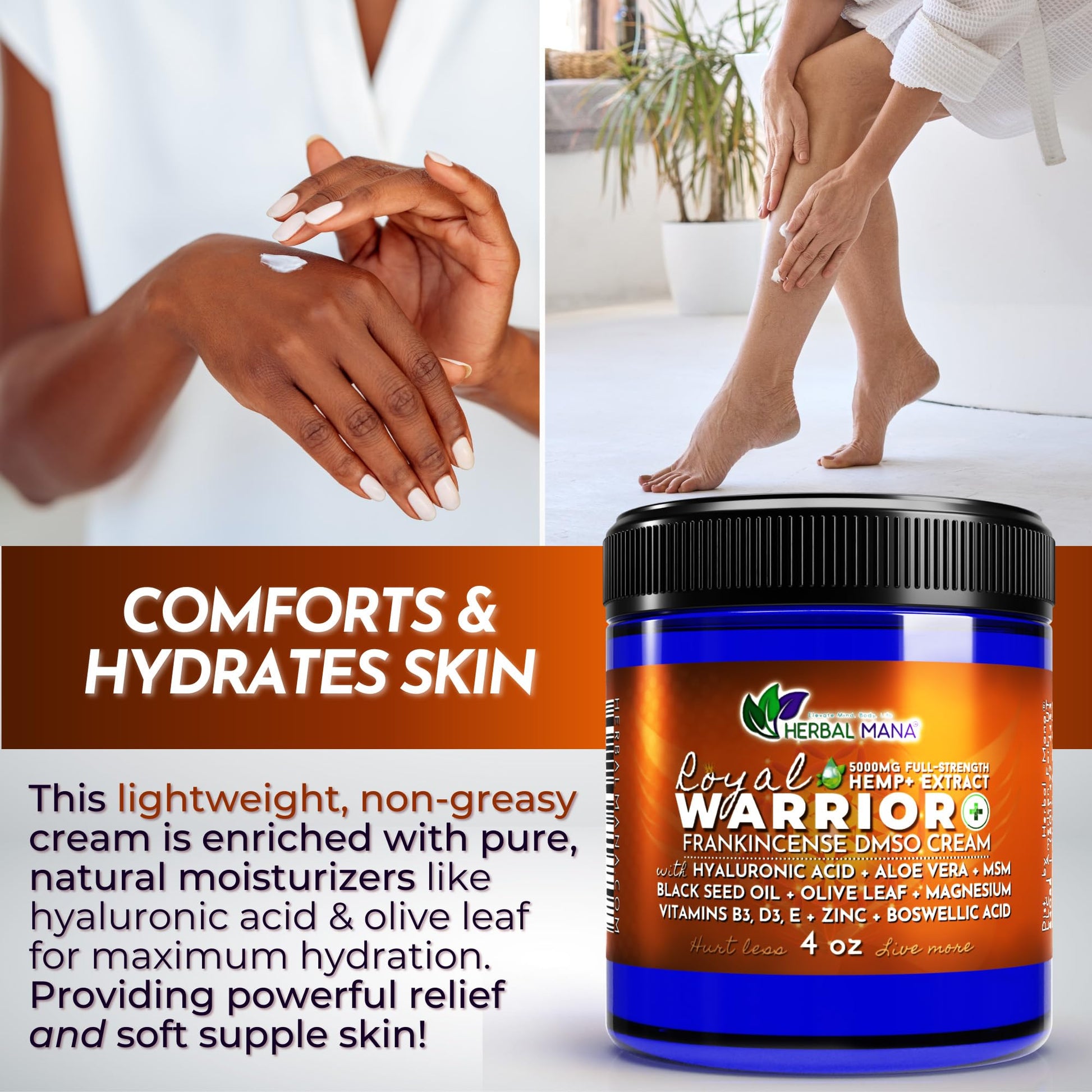 Herbal Mana Royal Warrior with 5000mg Hemp Lotion - 99.9% Pure DMSO Cream Herbal Mana uk supplements