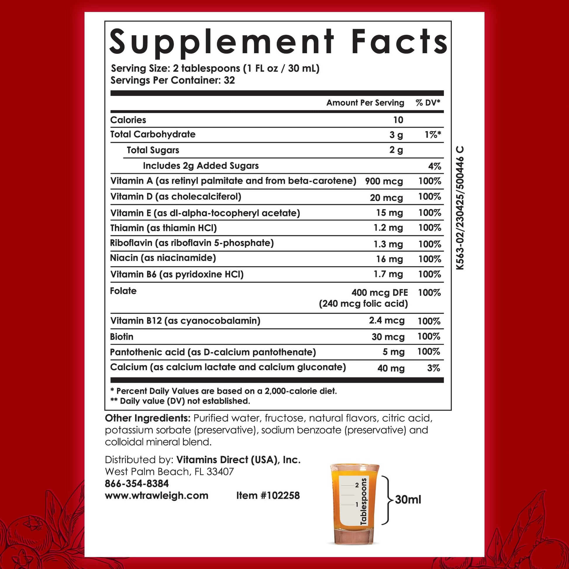 Rawleigh Power Nutrient: 32 fl oz for 1 Month - Cranberry Flavor, Daily Multivitamin Liquid Supplement for Men, Women with VIT. A - zinc & 70 Colloidal Trace Minerals, Vegetarian-Friendly, GMO Free Rawleigh uk supplements