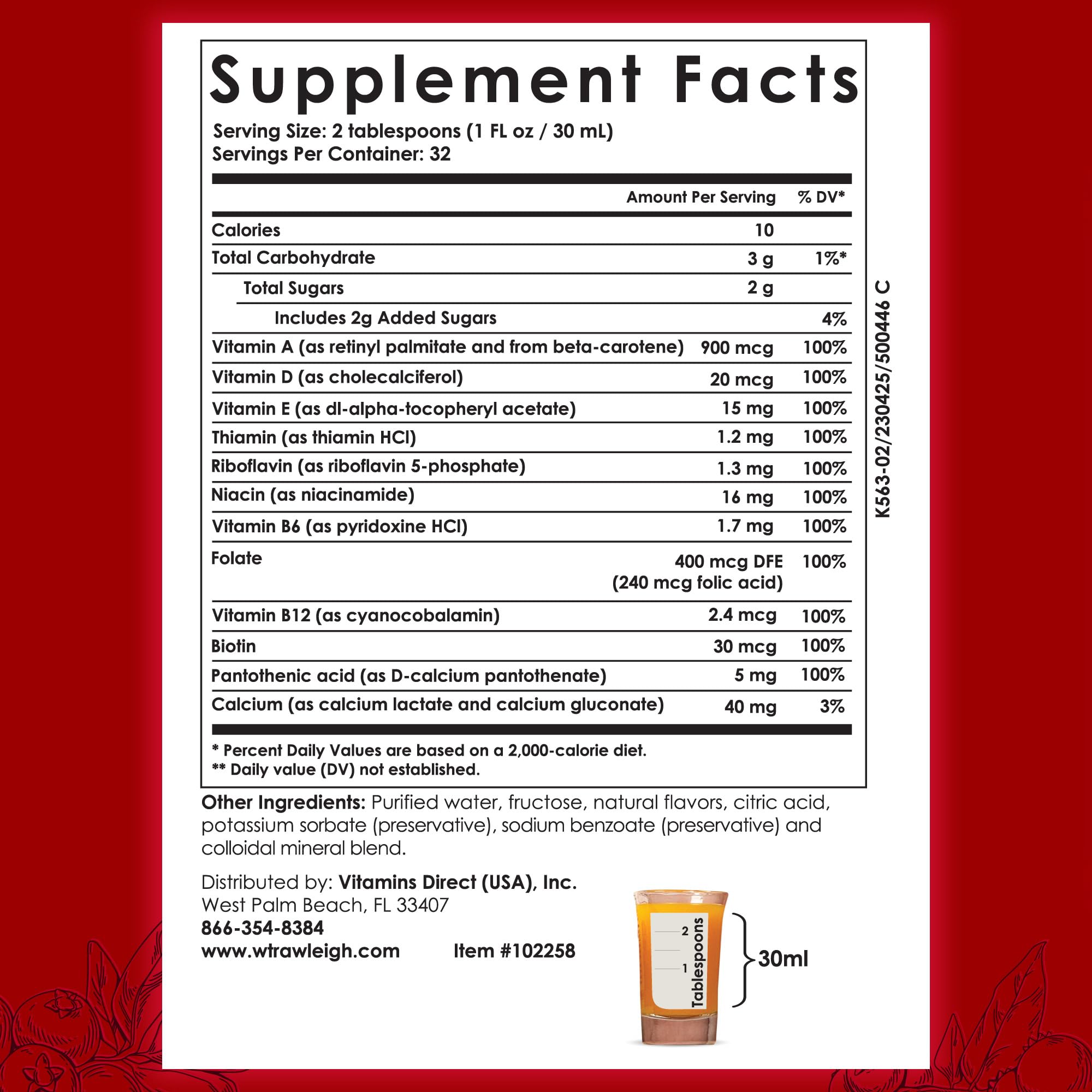 Rawleigh Power Nutrient: 32 fl oz for 1 Month - Cranberry Flavor, Daily Multivitamin Liquid Supplement for Men, Women with VIT. A - zinc & 70 Colloidal Trace Minerals, Vegetarian-Friendly, GMO Free Rawleigh uk supplements